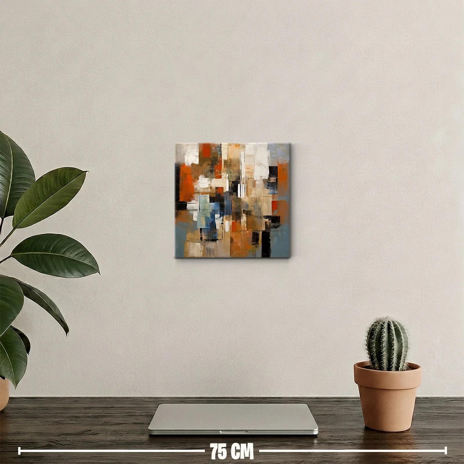 Composición abstracta en tonos tierra y azules intensos — miniatura 2