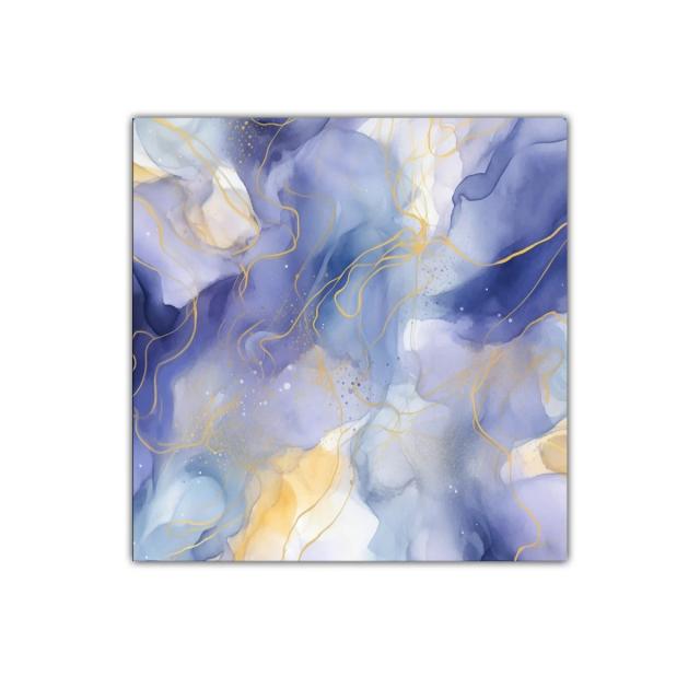 Cuadro abstracto tonos azules y dorados para decorar