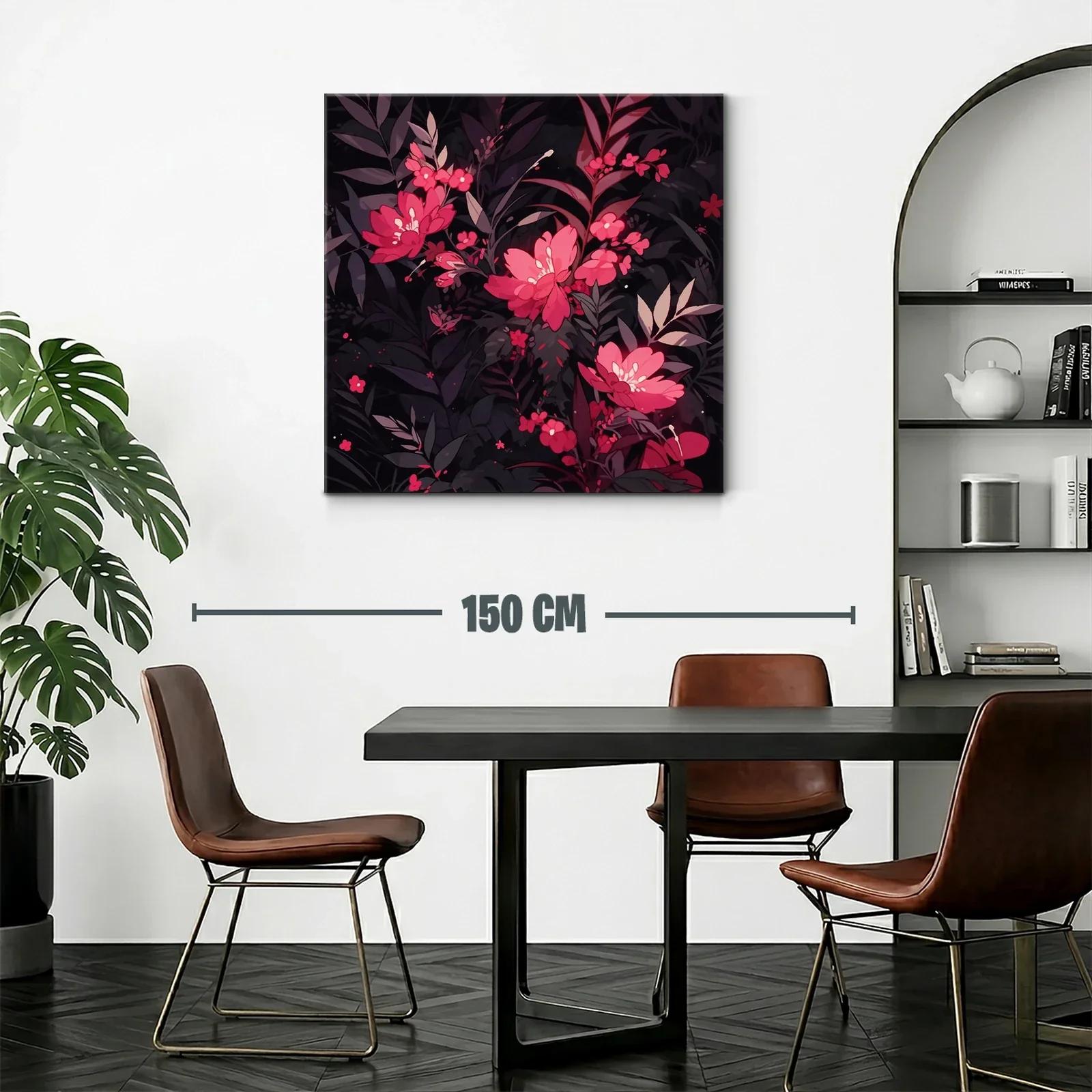 Cuadro de flores rojas sobre fondo oscuro elegante y moderno — miniatura 2