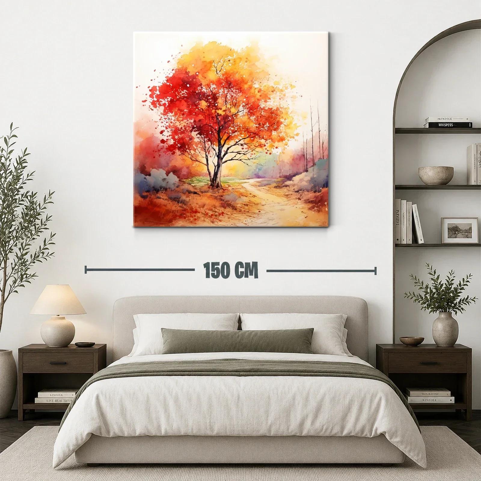 Árbol otoñal con tonos cálidos y camino sereno — miniatura 3