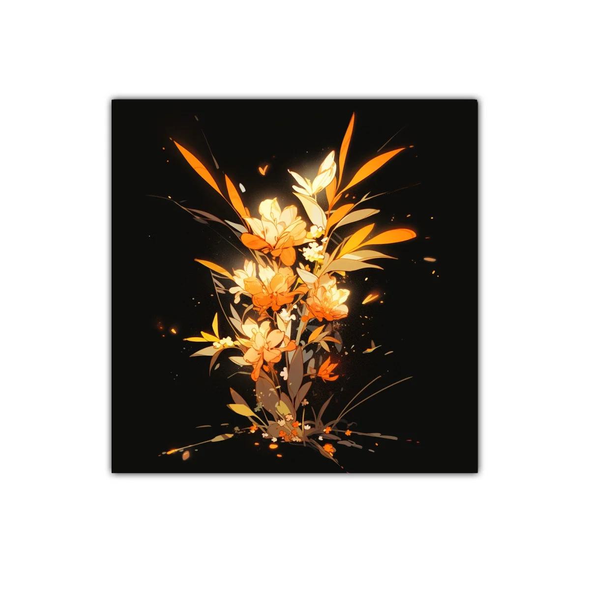 Cuadro decorativo ramo de flores brillantes en tonos cálidos — imagen principal