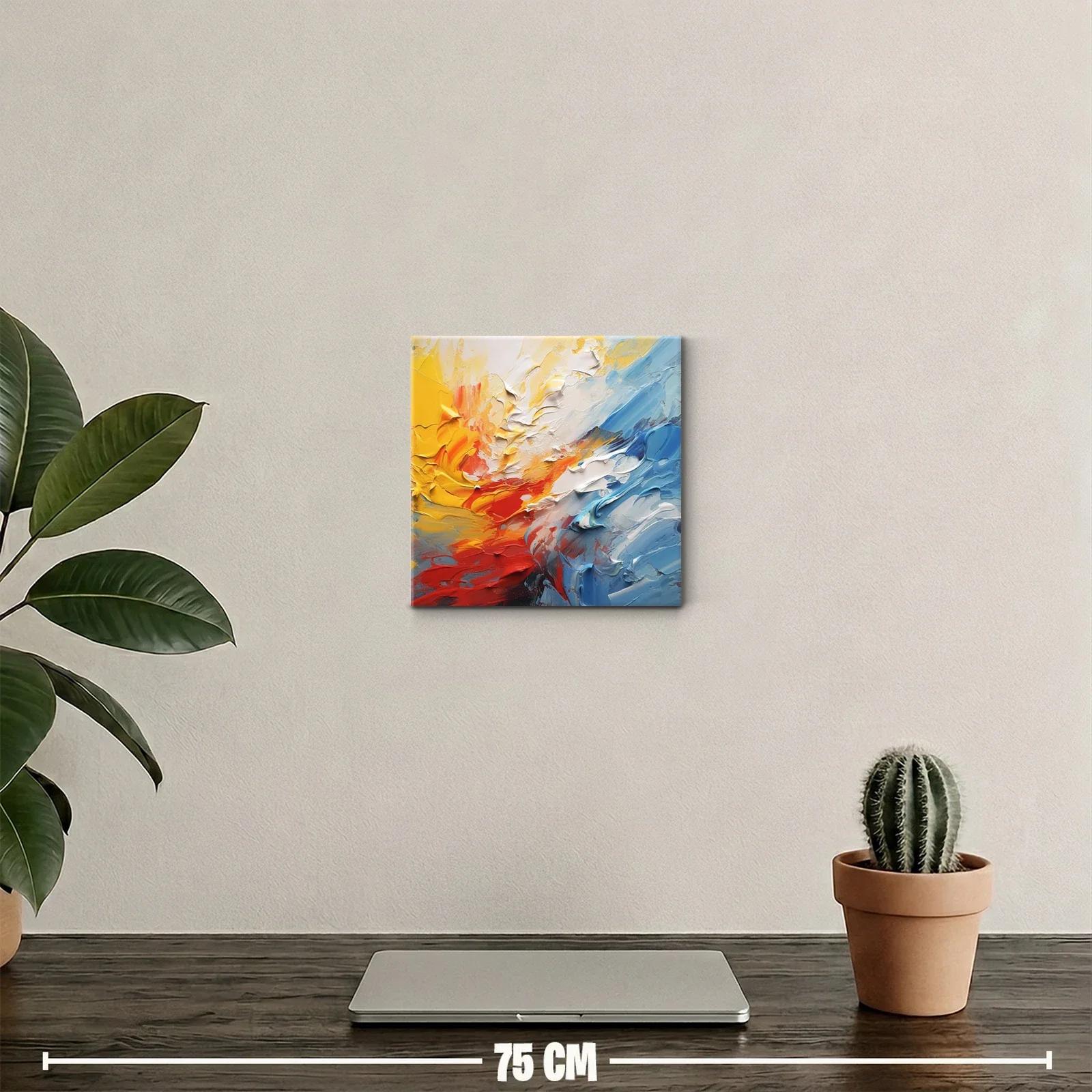 Cuadro abstracto con explosión de colores vibrantes — miniatura 2