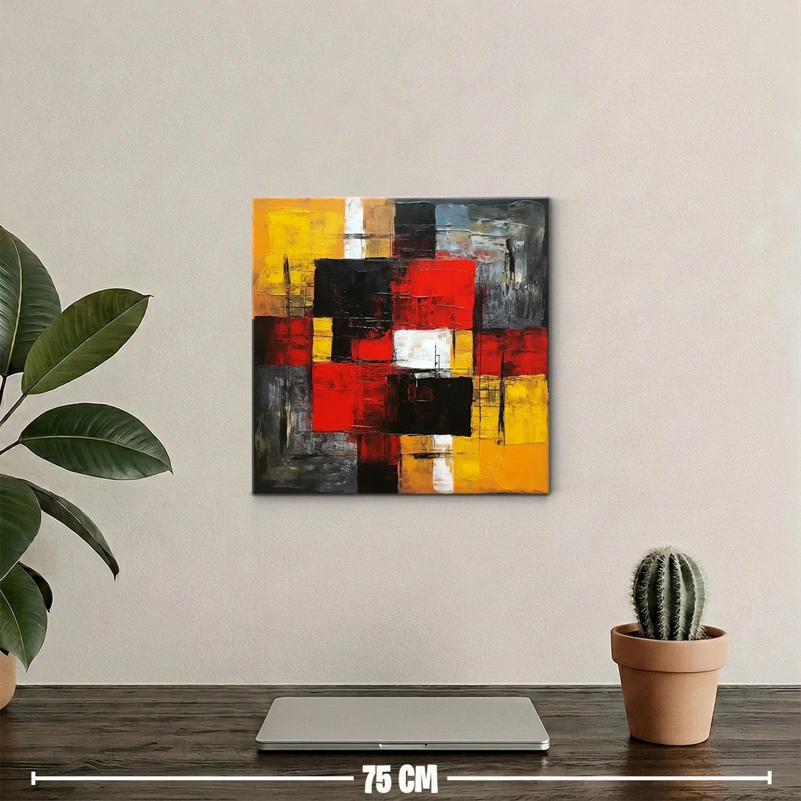 Composición abstracta con tonos intensos rojos y amarillos — miniatura 2