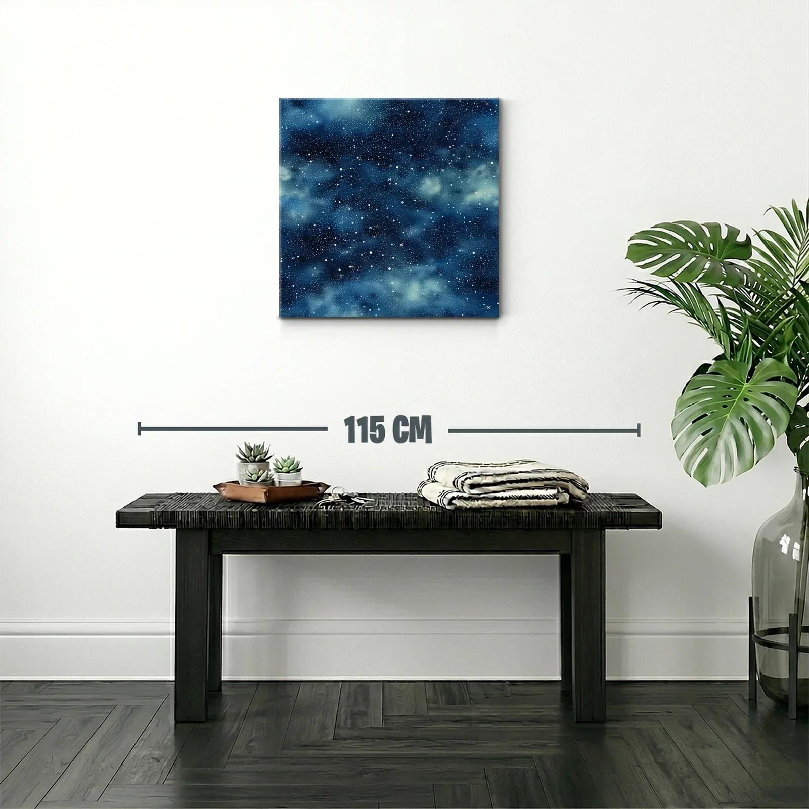 Cuadro abstracto con cielo estrellado en tonos azules — miniatura 2