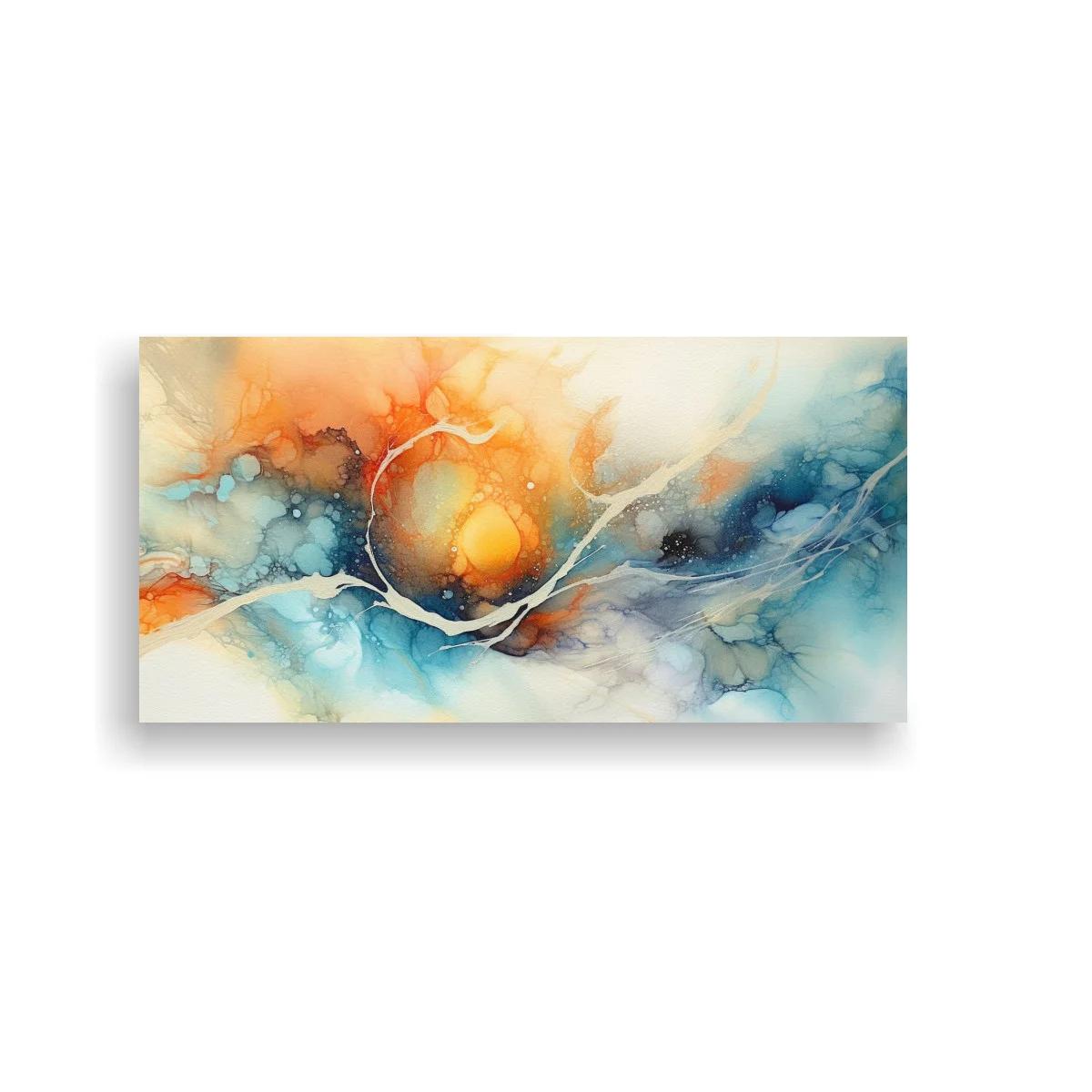 Cuadro orbe luminoso abstracto con corrientes fluidas