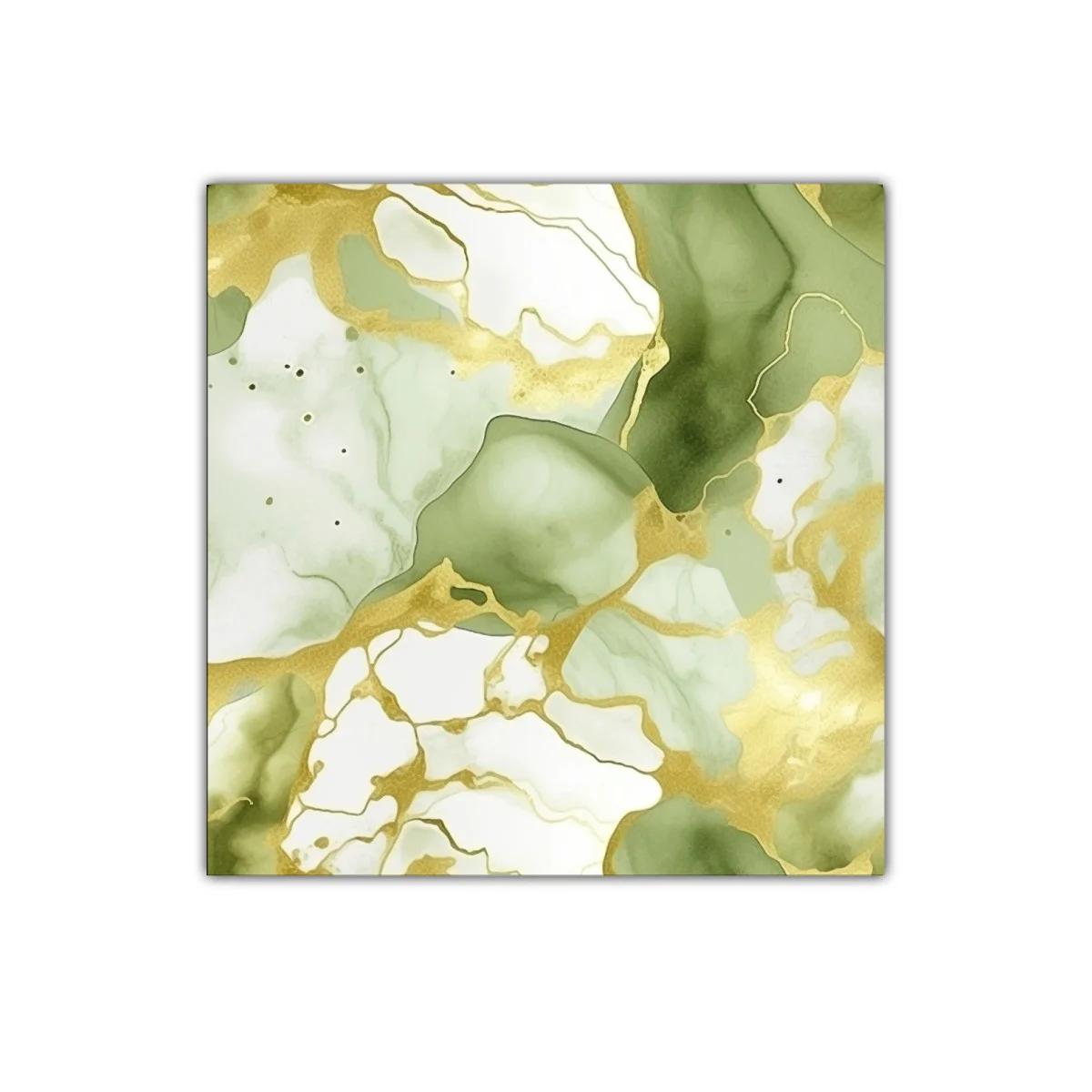 Composición abstracta en tonos verdes y dorados elegantes — imagen principal