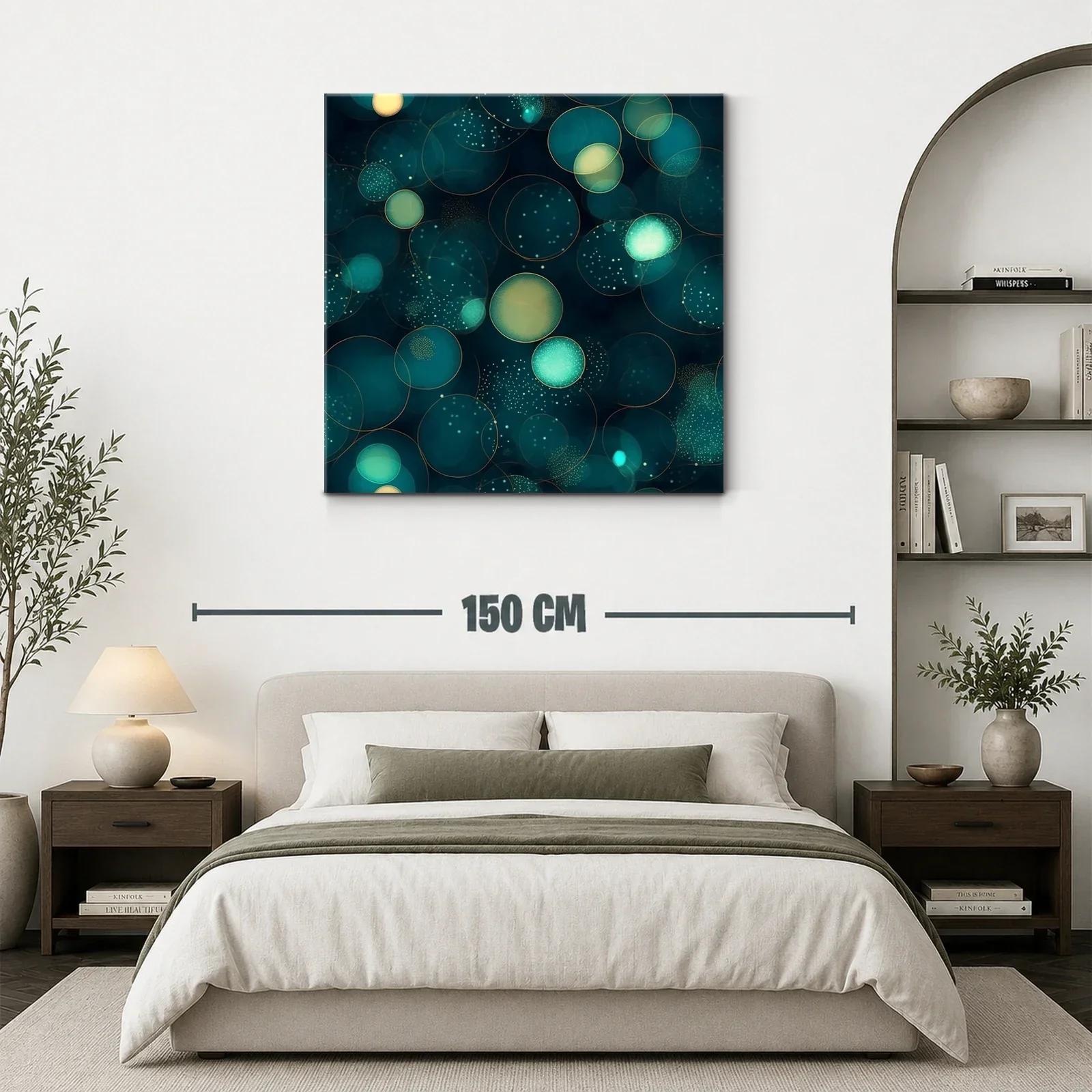 Composición abstracta de círculos brillantes en tonos azul y verde — miniatura 3
