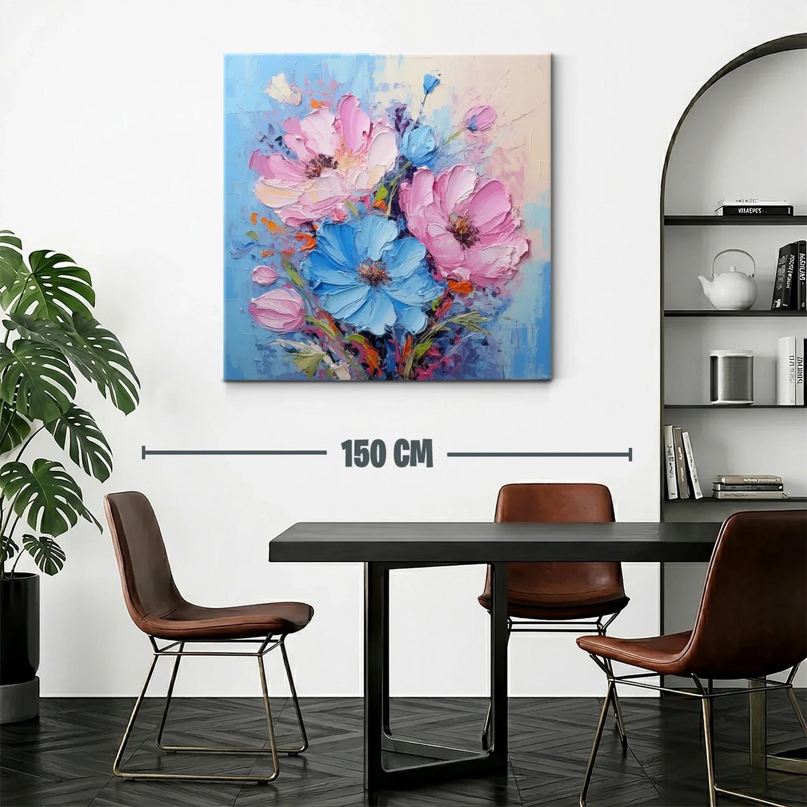 Ramo de flores vibrantes en tonos azules y rosas — miniatura 2
