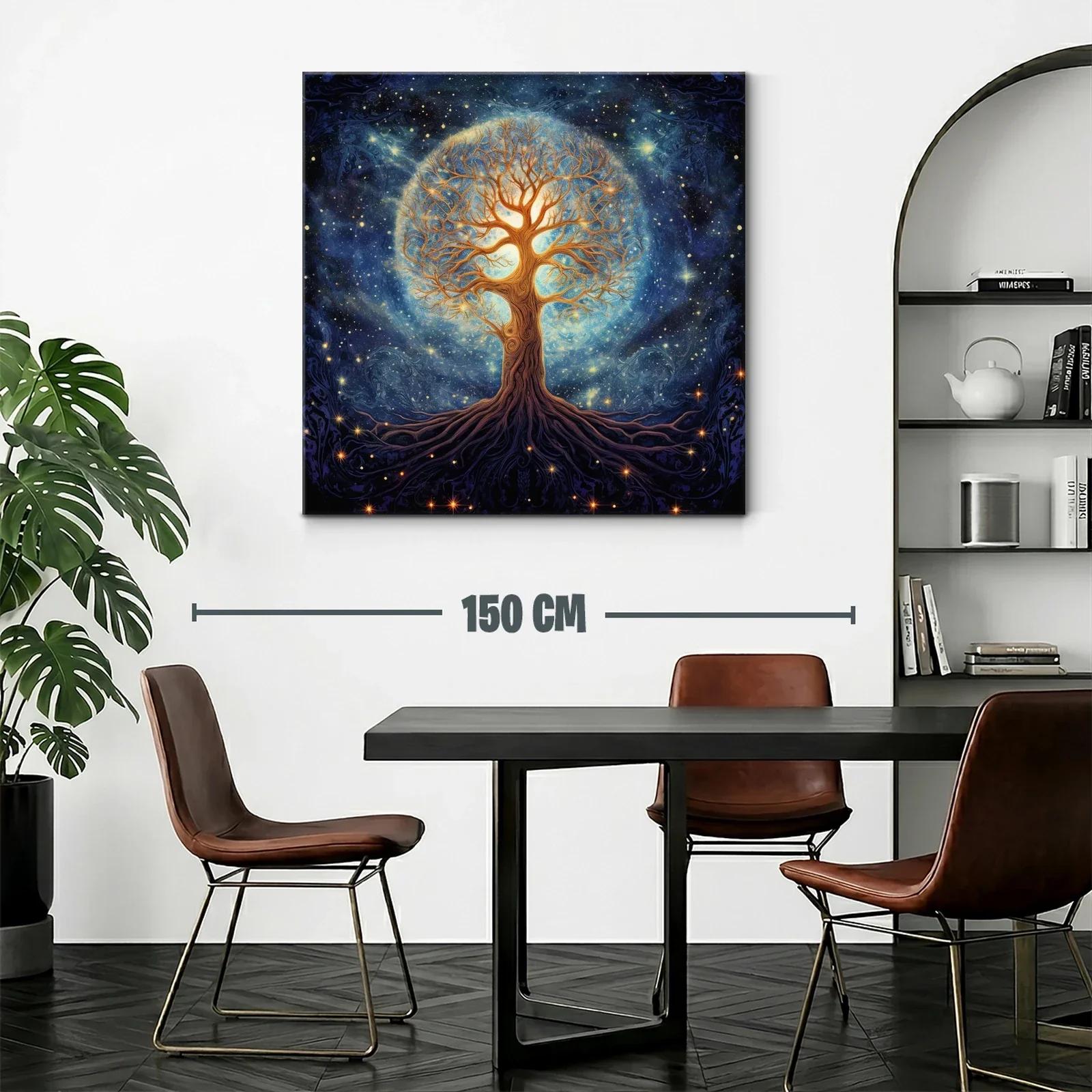 Árbol de la vida iluminado en cosmos estrellado — miniatura 2