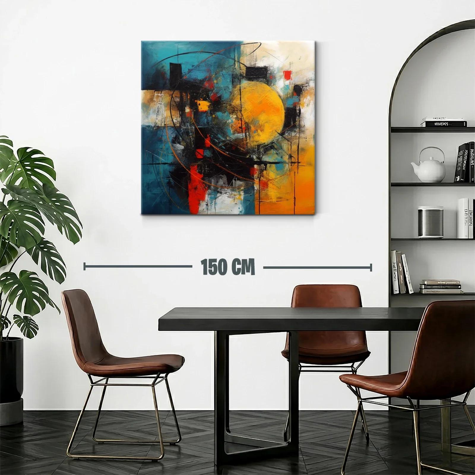 Composición abstracta con esfera amarilla y tonos vibrantes — miniatura 2
