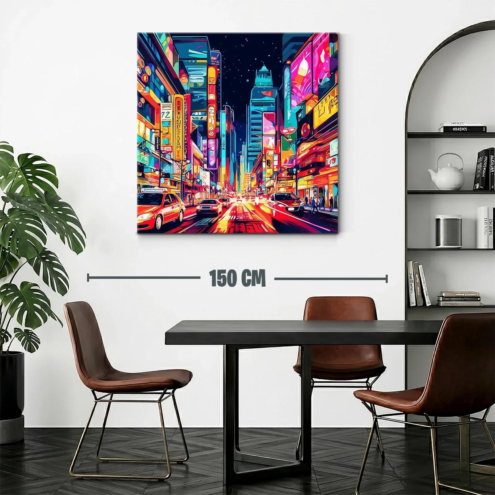 Luces vibrantes de ciudad nocturna en arte moderno — miniatura 2