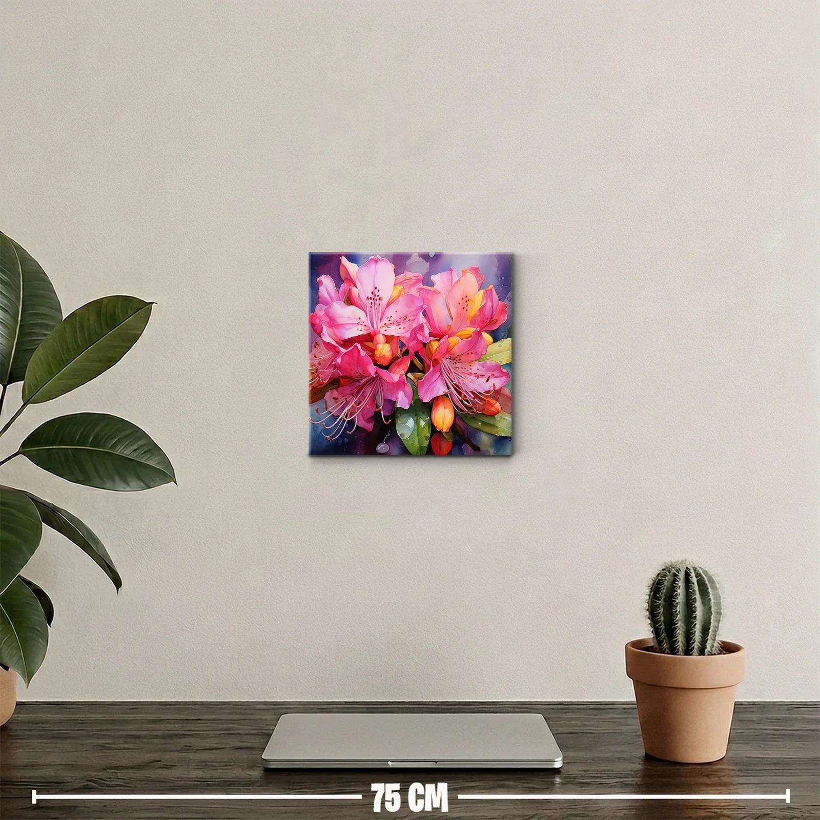 Cuadro decorativo con delicadas flores rosas y detalles vibrantes — miniatura 2