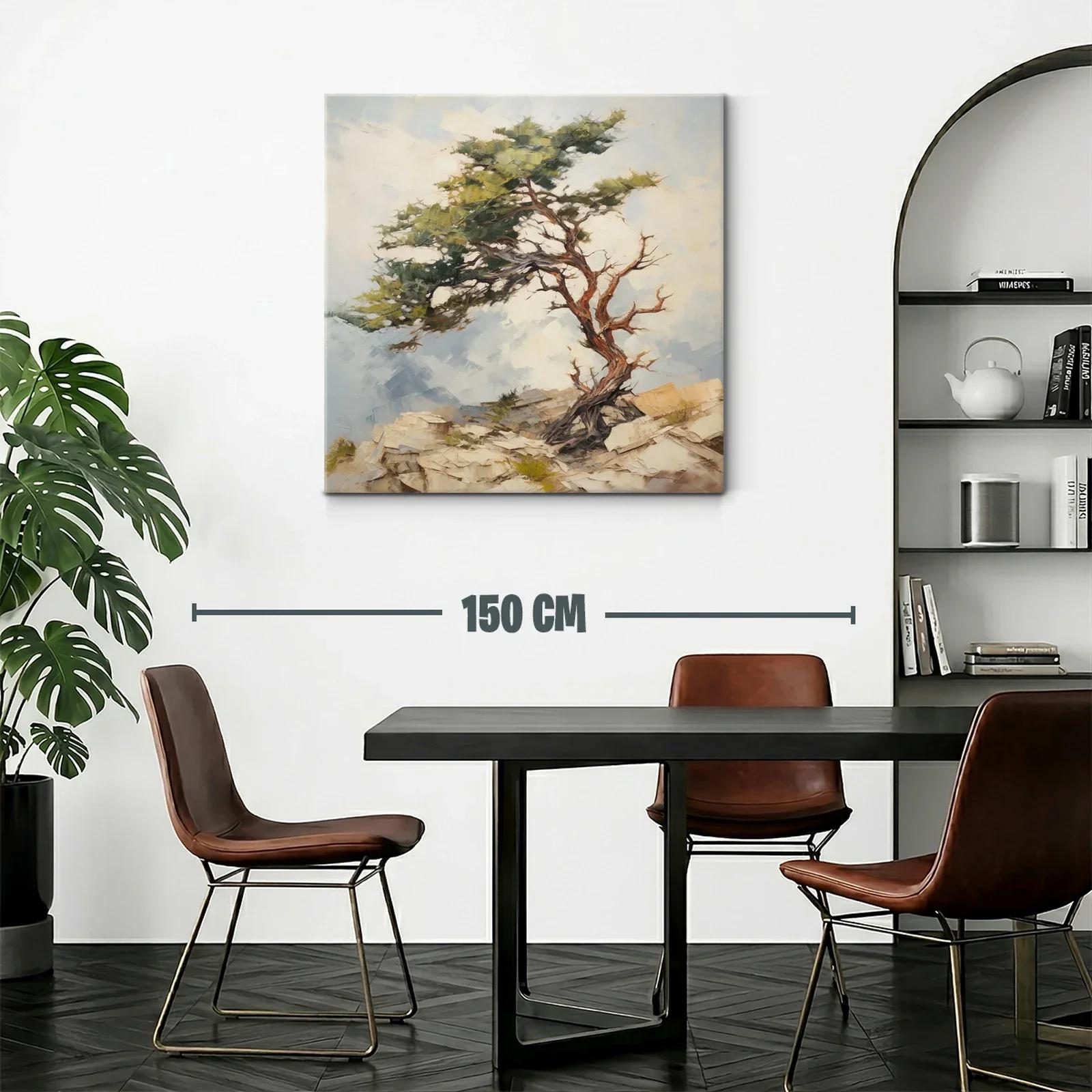 Árbol solitario sobre rocas con cielo despejado — miniatura 2