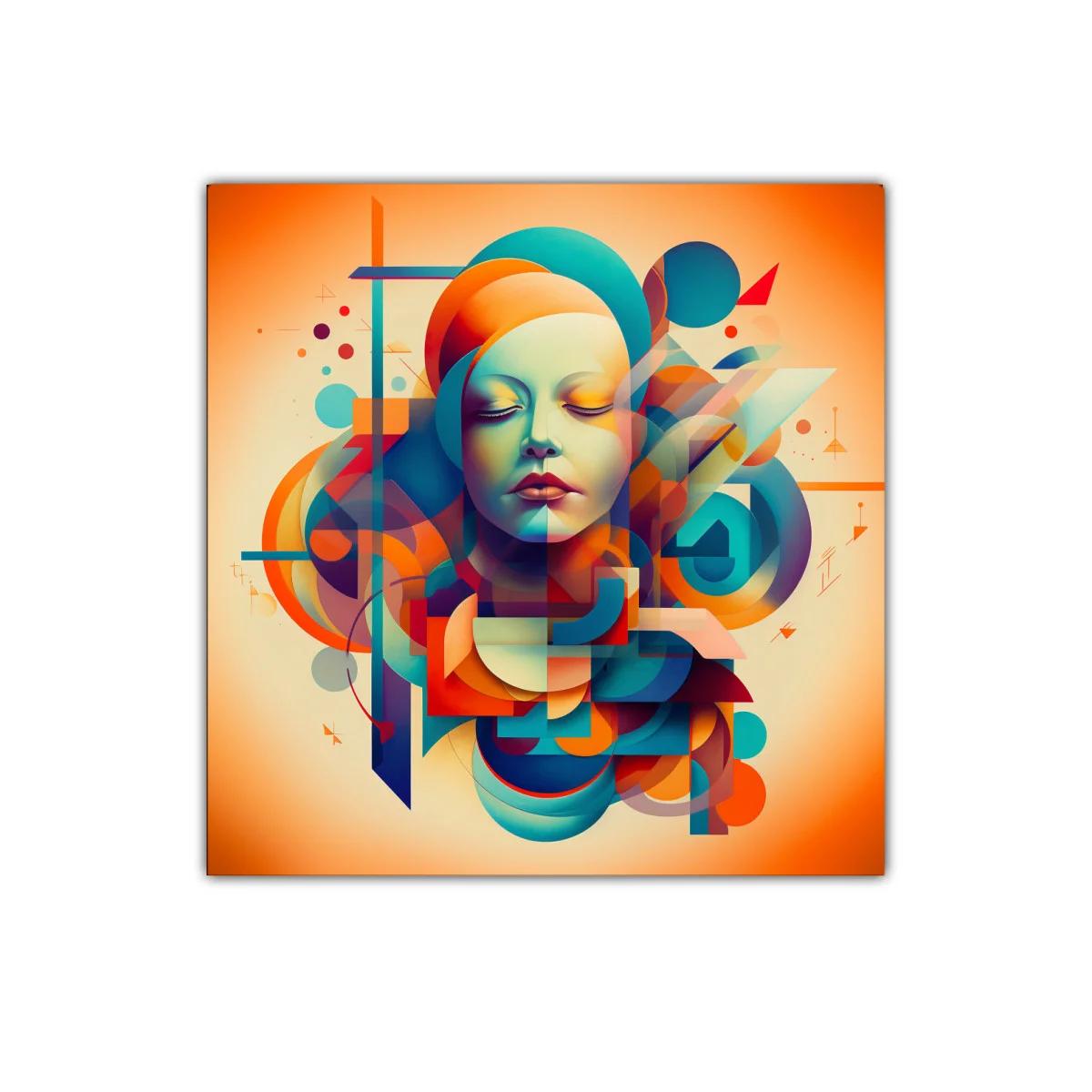 Rostro abstracto en paleta vibrante y cálida para decoración — imagen principal
