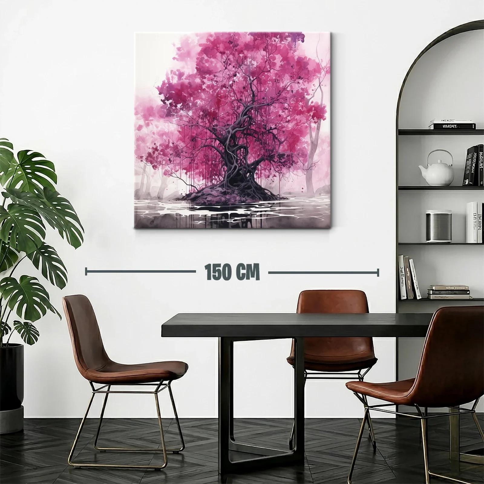 Árbol mágico con follaje en tonos rosa vibrantes — miniatura 2