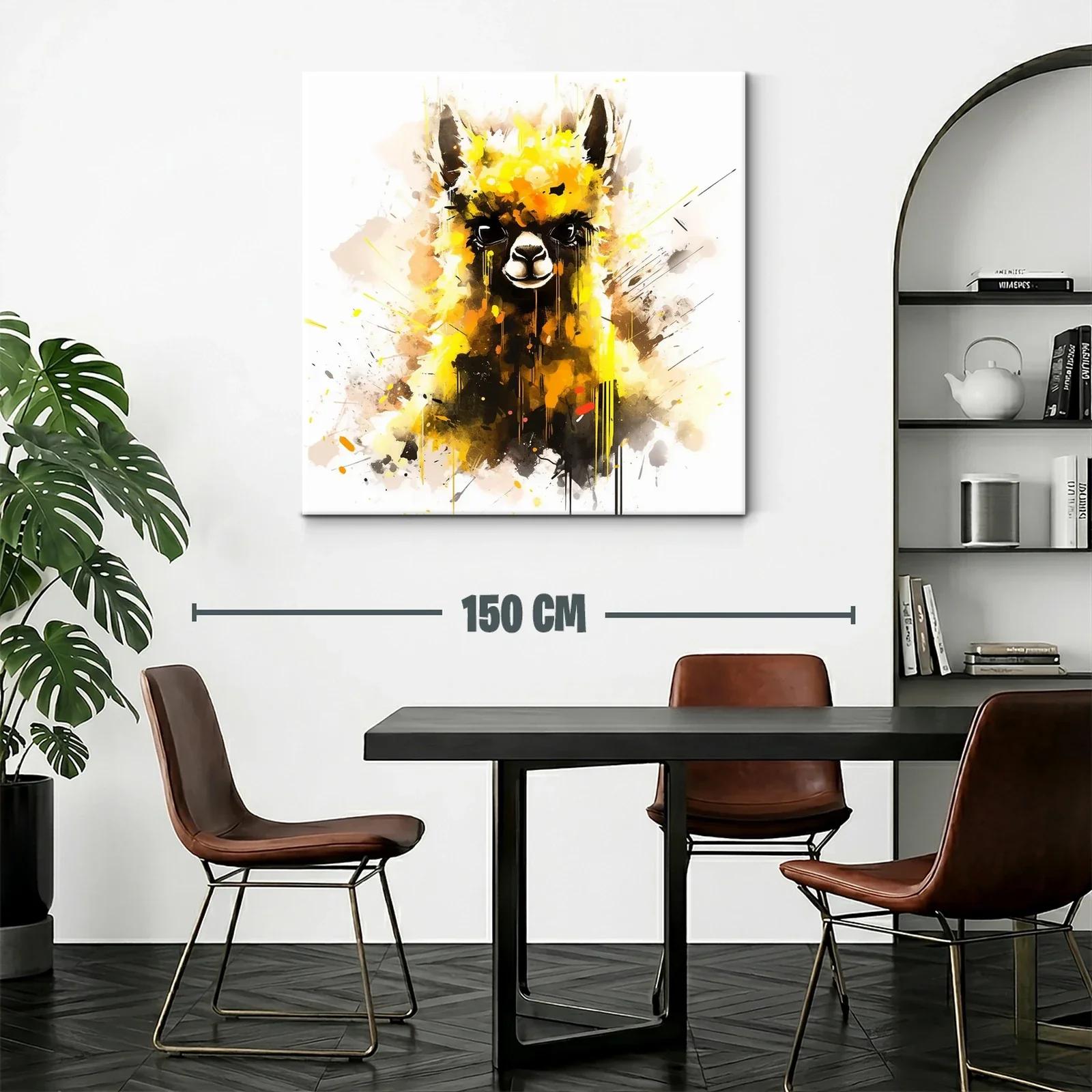 Retrato vibrante de llama con toques de amarillo y negro — miniatura 2