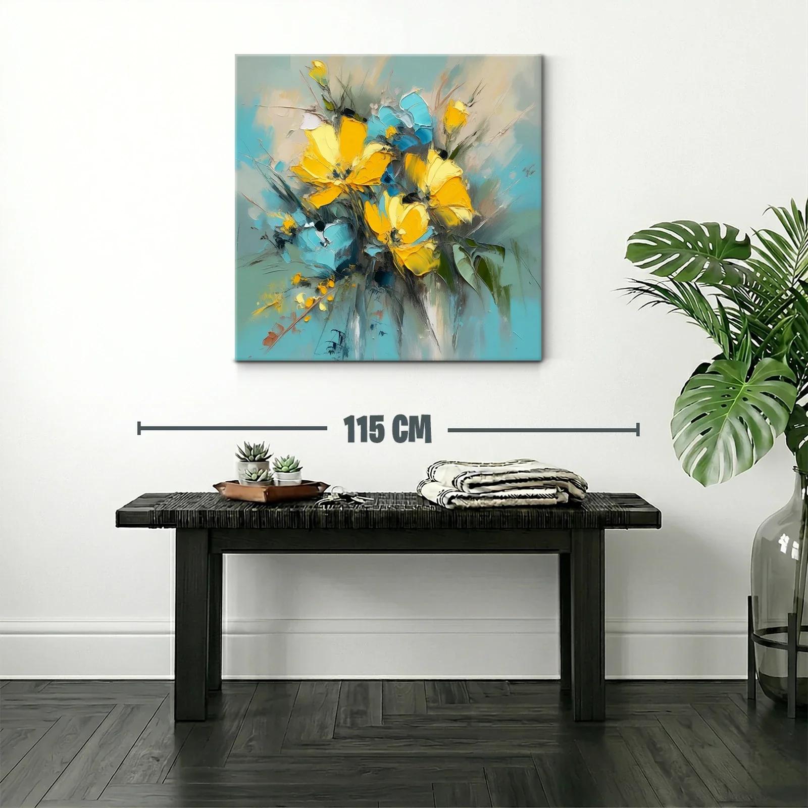 Flores vibrantes en tonos amarillos y azules — miniatura 2