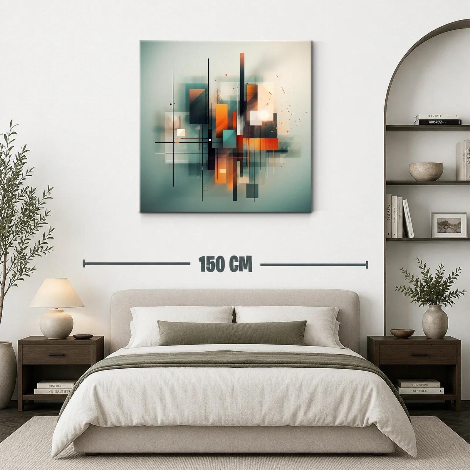 Composición abstracta en tonos cálidos y fríos — miniatura 3