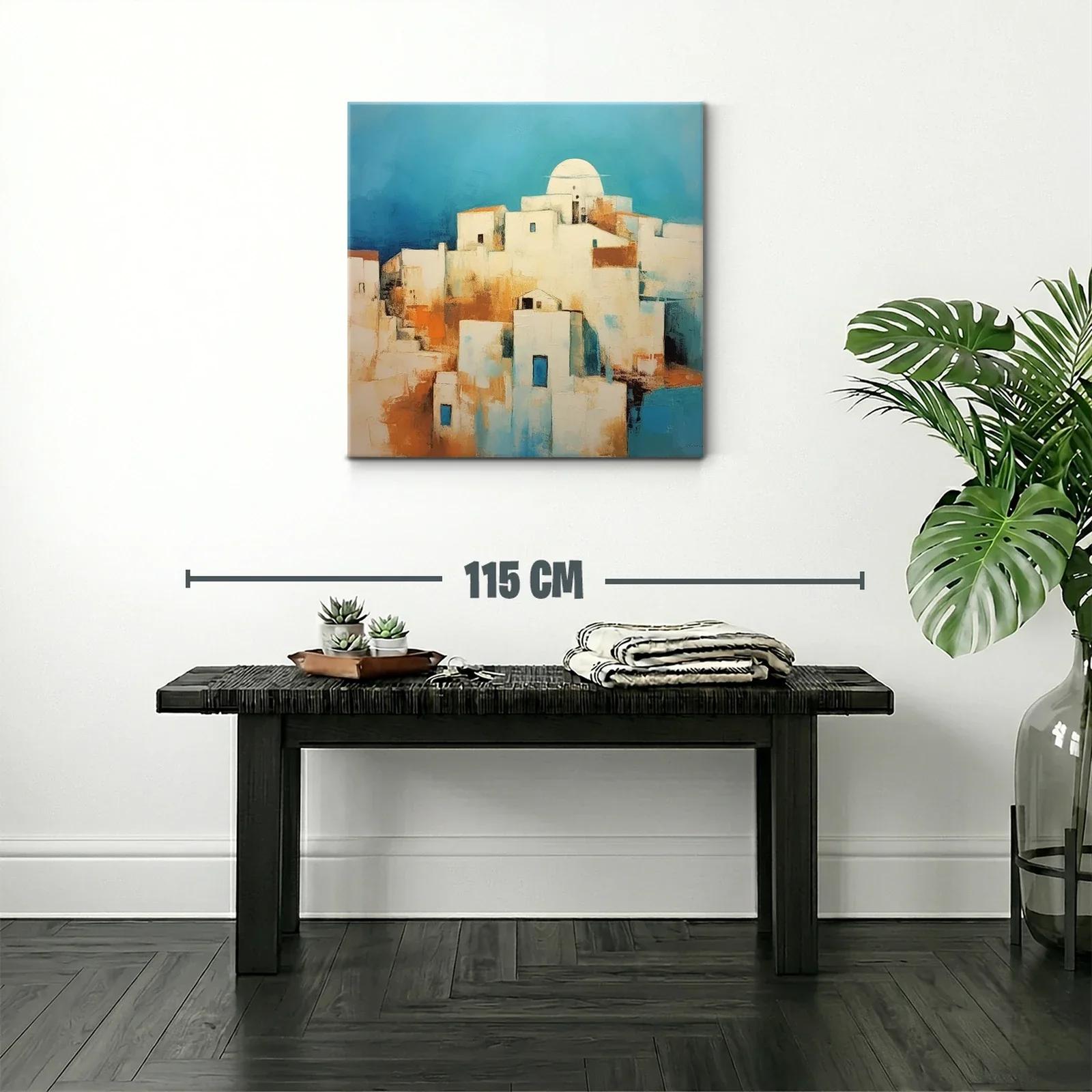 Pueblo Mediterráneo con Dominio del Azul y Tonos Cálidos — miniatura 2