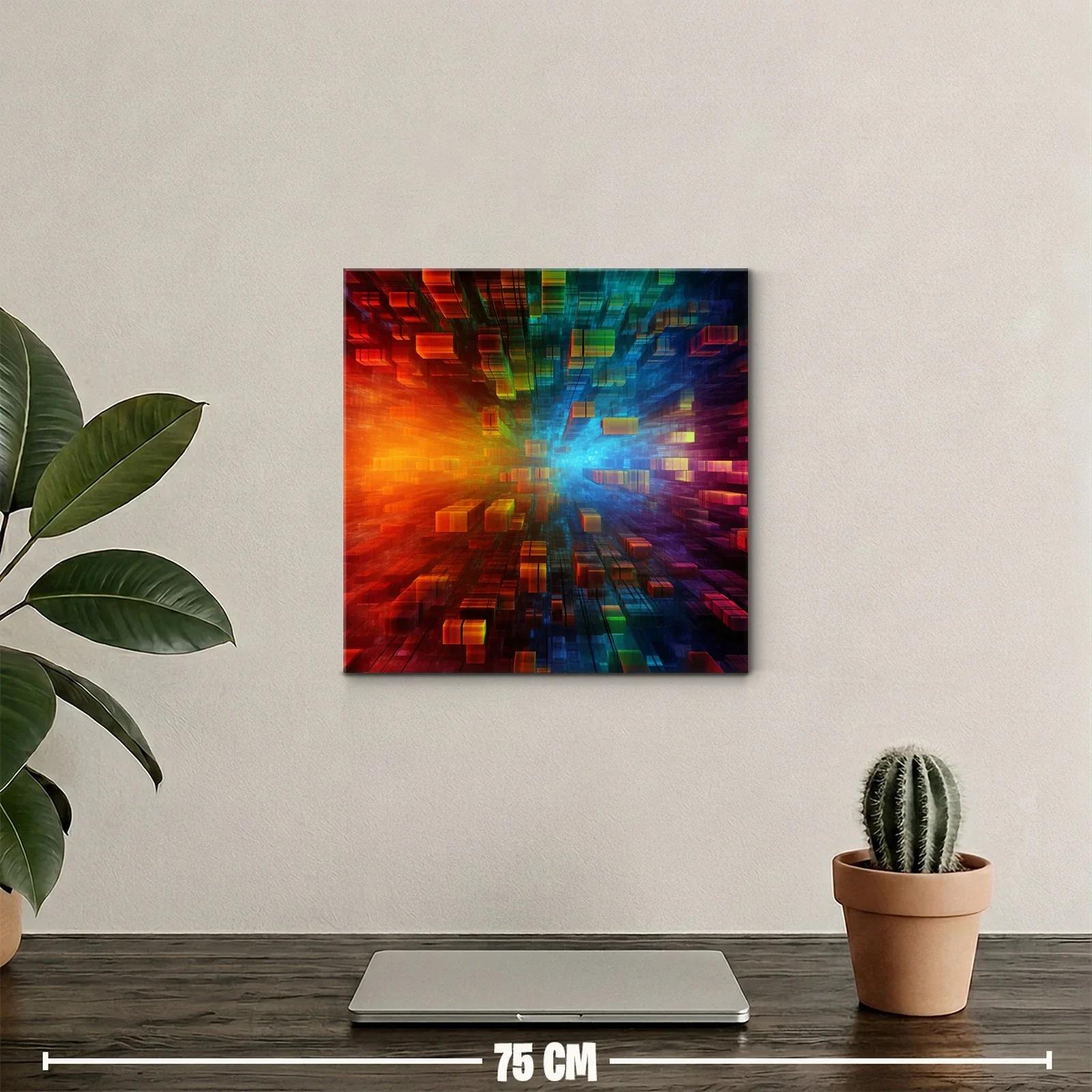 Composición Moderna en Tonos Cálidos y Fríos Vibrantes — miniatura 2