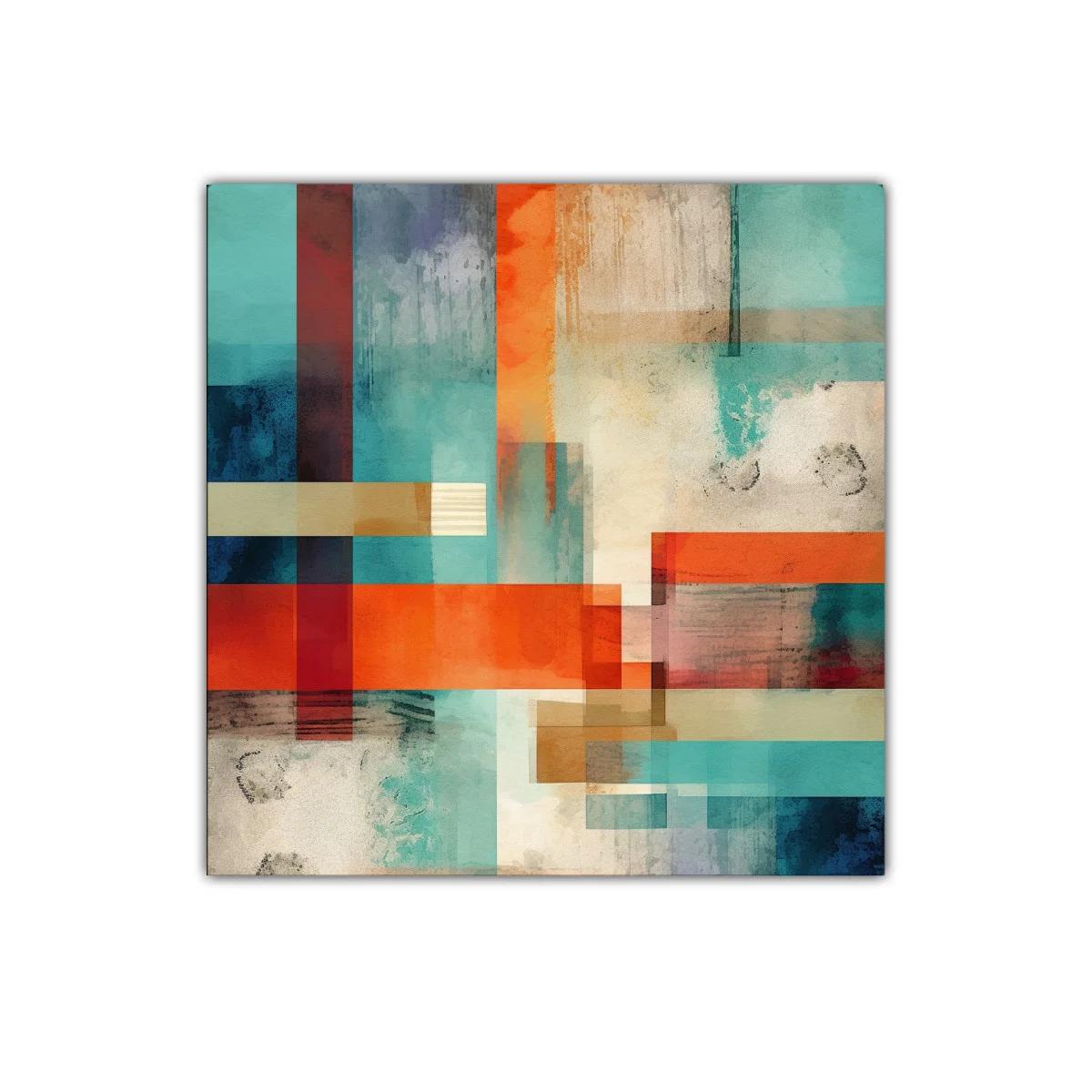 Composición abstracta con formas geométricas y colores vibrantes — imagen principal