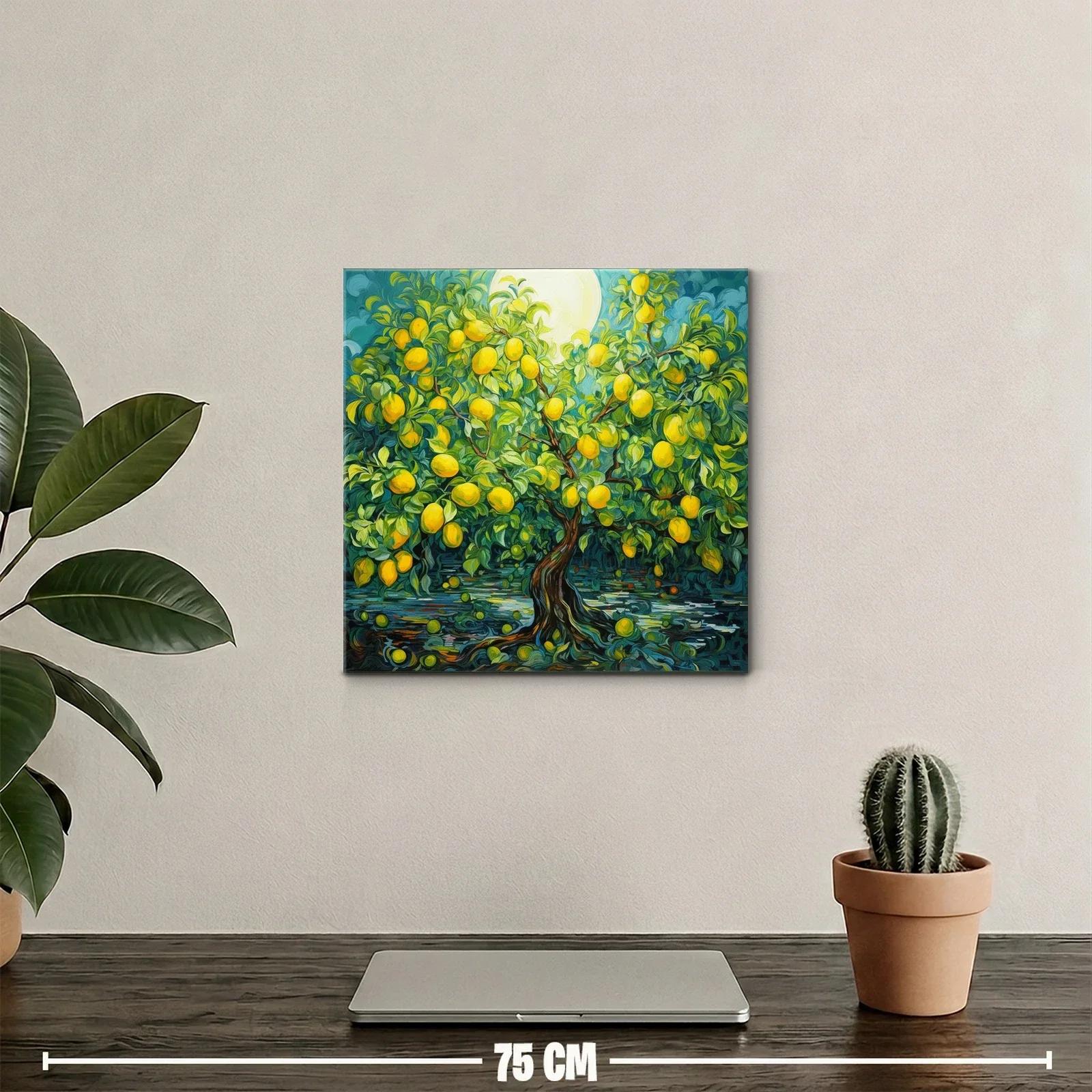 Cuadro árbol frutal con limones amarillos vibrantes — miniatura 2