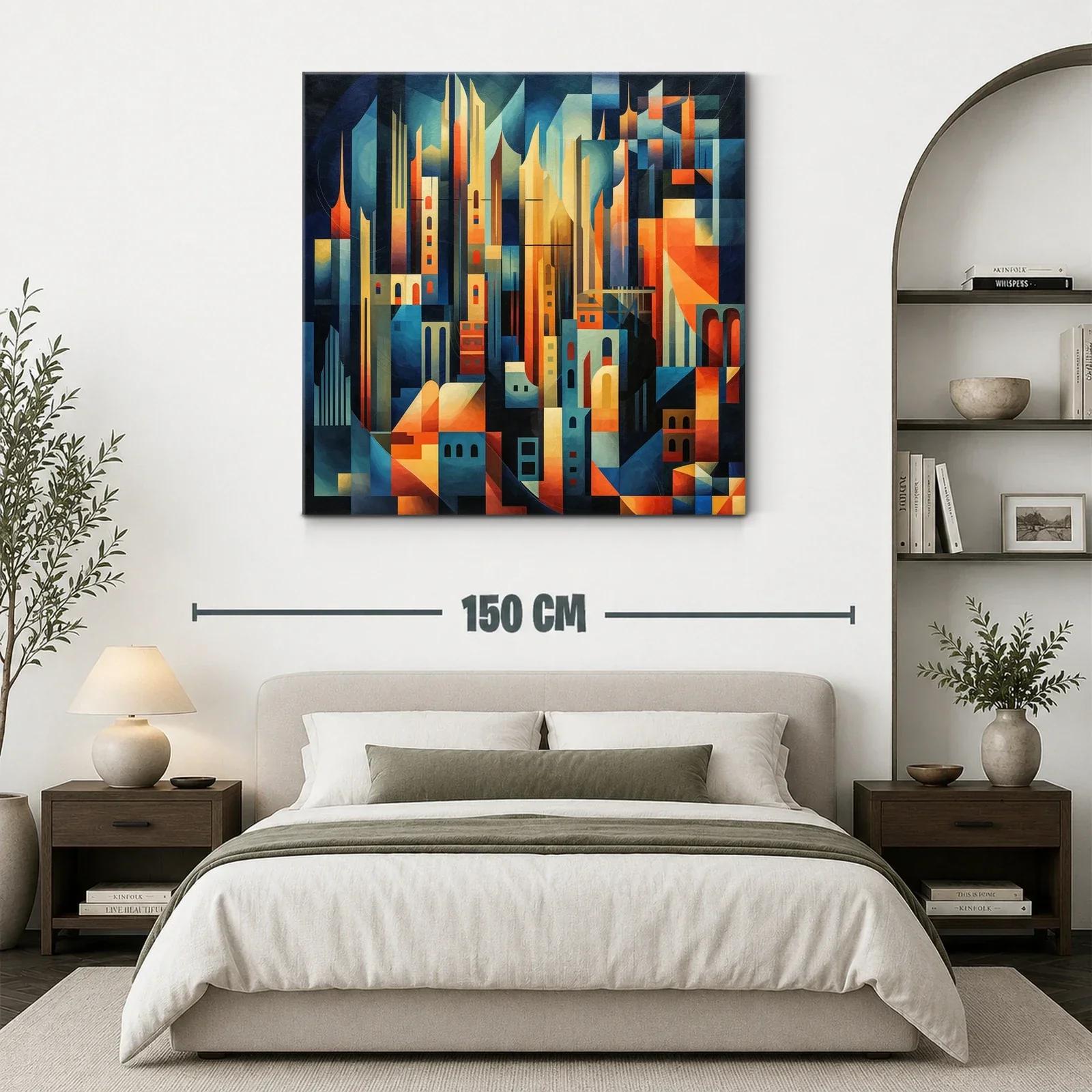 Composición abstracta de ciudad con formas geométricas vibrantes — miniatura 3