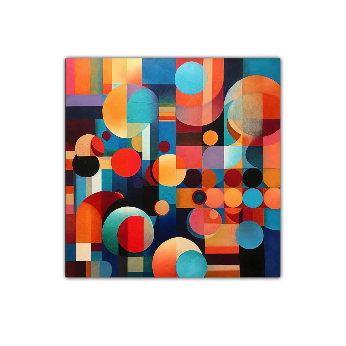 Composición geométrica con círculos en vibrantes colores contrastantes — imagen principal