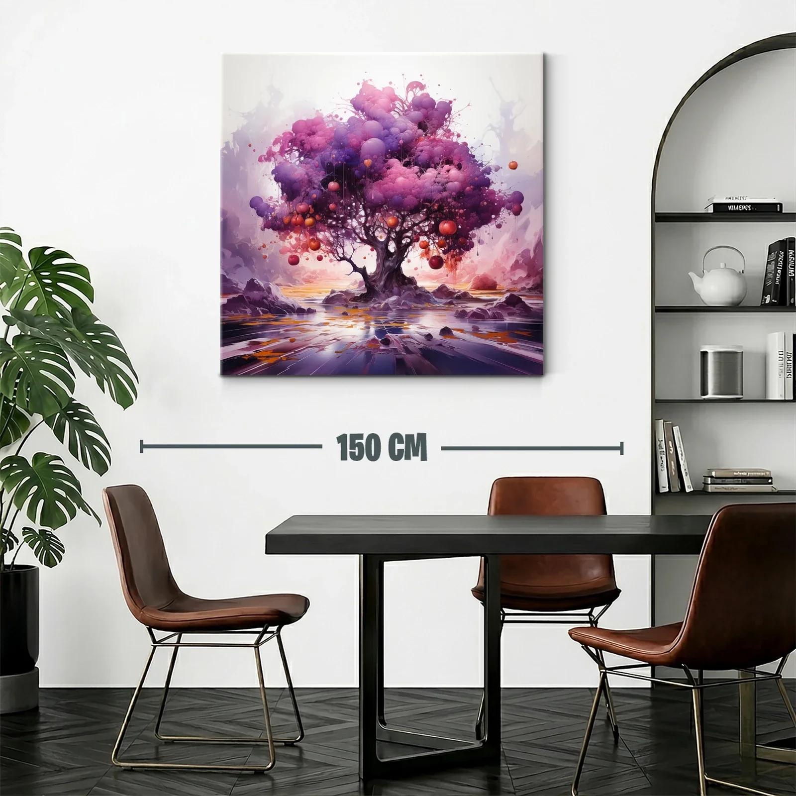 Árbol mágico en tonos morados con frutos naranjas vibrantes — miniatura 2
