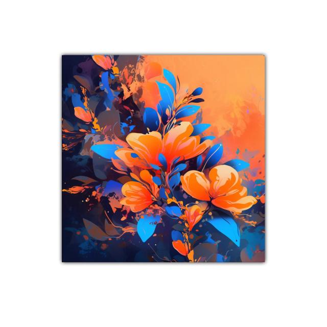 Cuadro decorativo con flores vibrantes coloridas y modernas