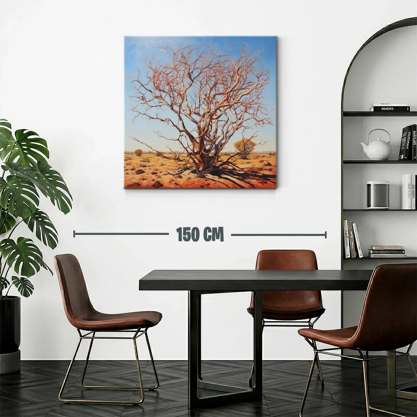 Árbol desnudo en paisaje árido y cielos azules claros — miniatura 2