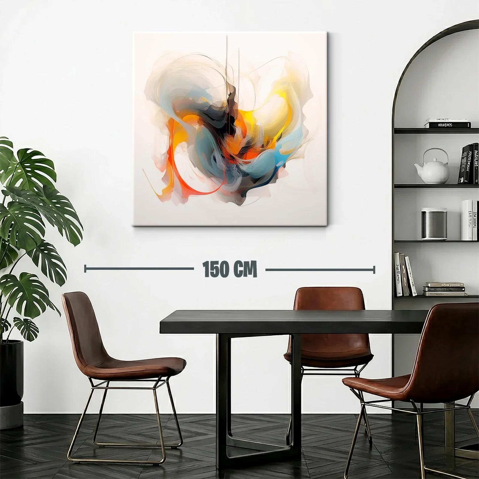 Composición abstracta en tonos cálidos y fríos para interiores modernos — miniatura 2