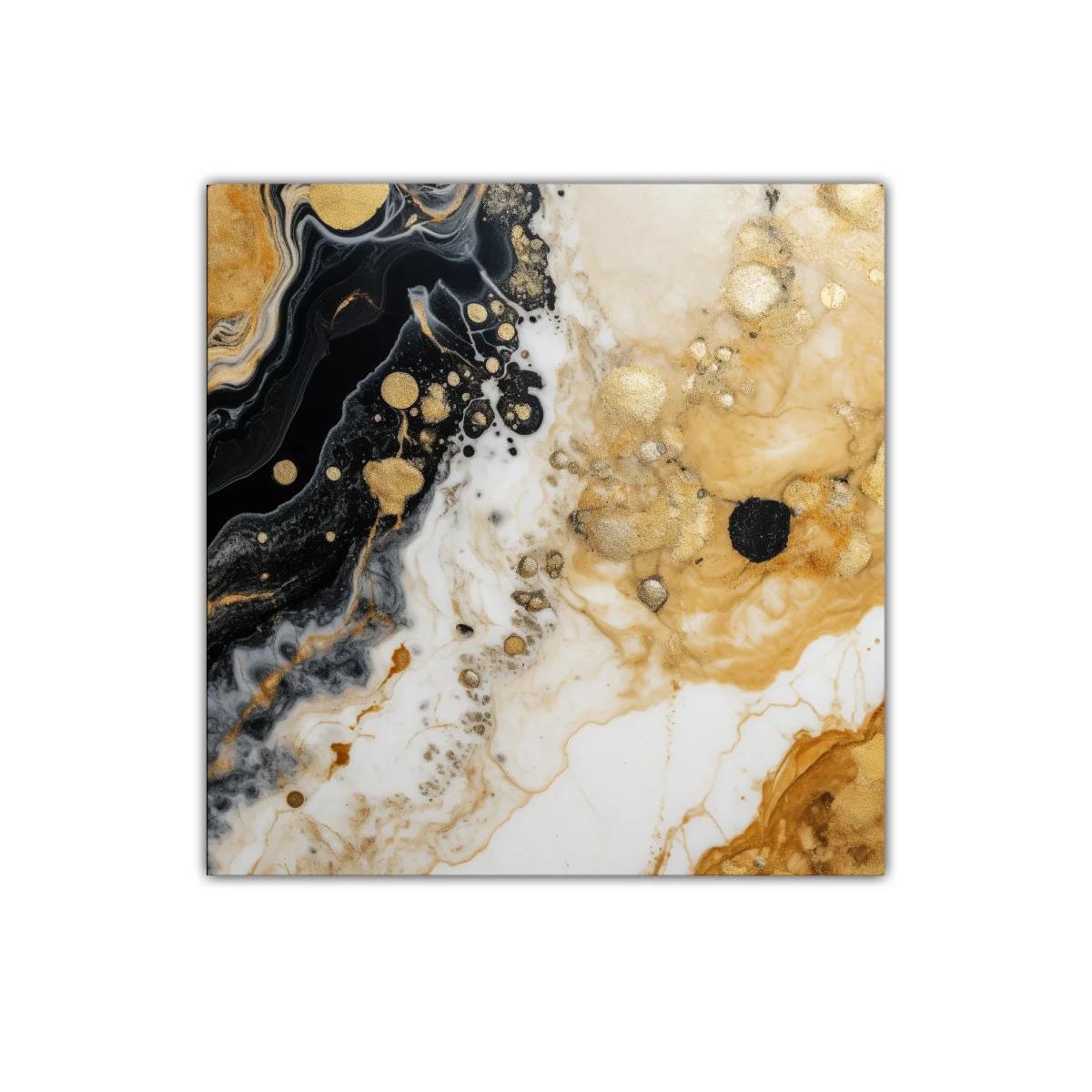Arte abstracto de vetas doradas y contrastes intensos