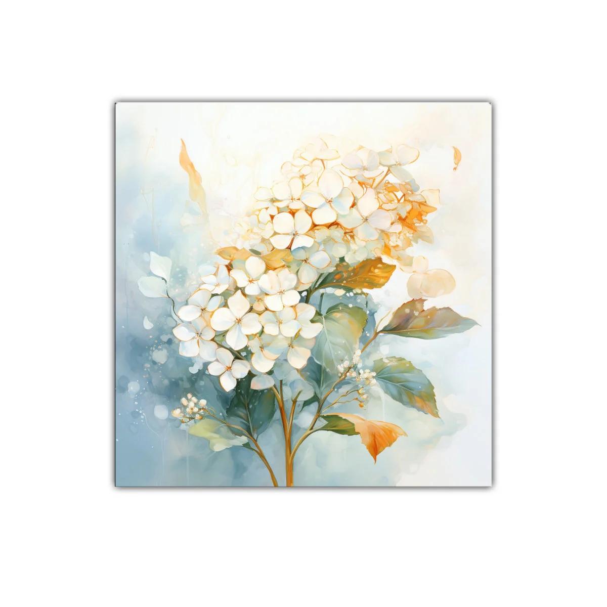 Cuadro decorativo con delicadas flores en tonos cálidos y suaves