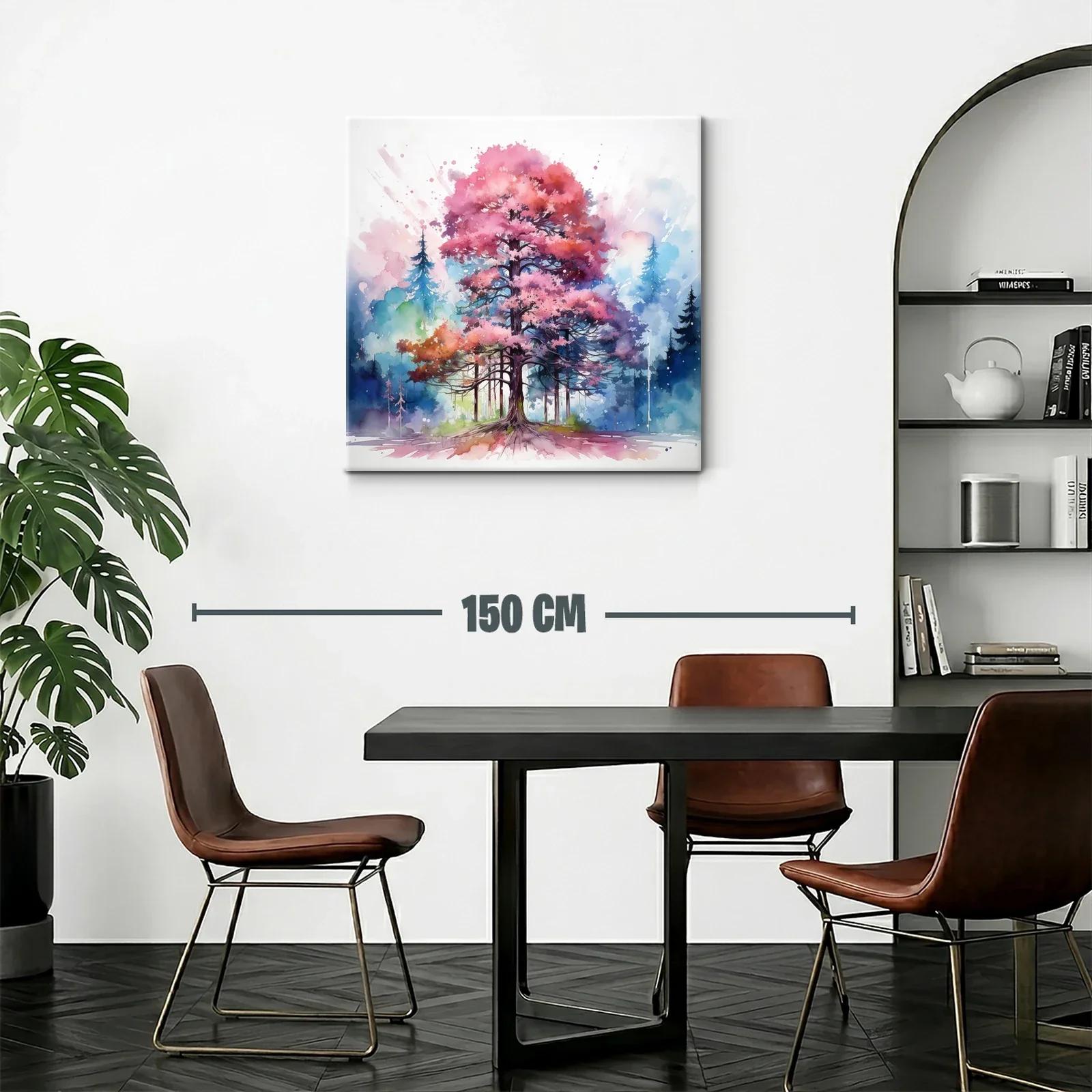 Árbol vibrante con tonos rosas y azules en entorno natural — miniatura 2