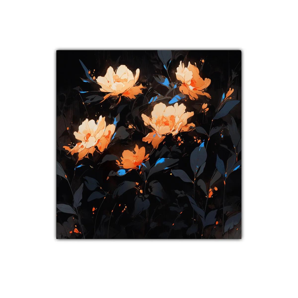 Flores iluminadas sobre fondo oscuro para decoración sofisticada — imagen principal