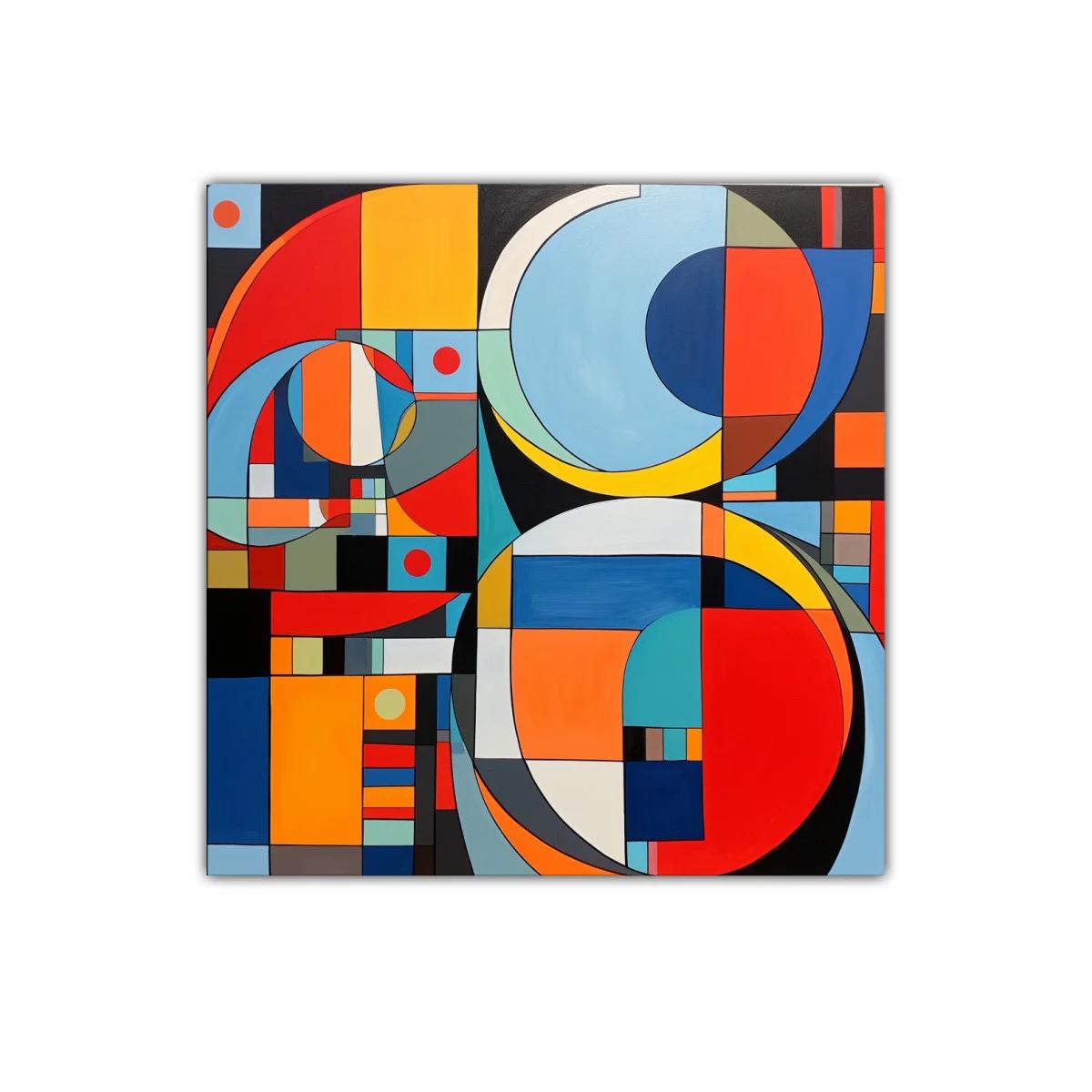 Composición geométrica vibrante con círculos y bloques de color — imagen principal