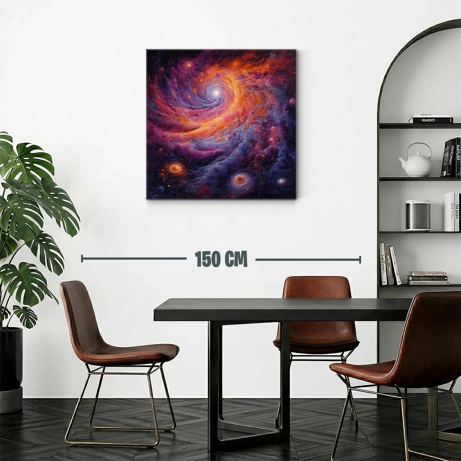 Cuadro abstracto de galaxia vibrante en espiral cósmica — miniatura 2