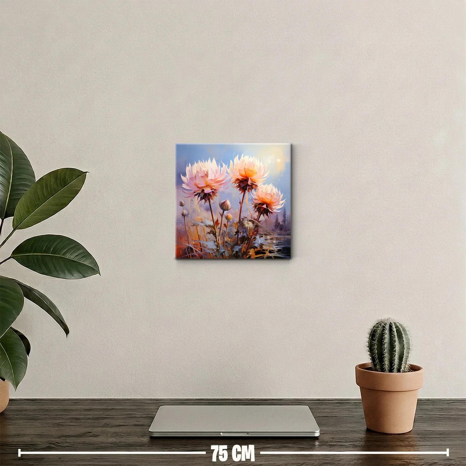 Flores luminosas en amanecer sereno con tonos cálidos — miniatura 2