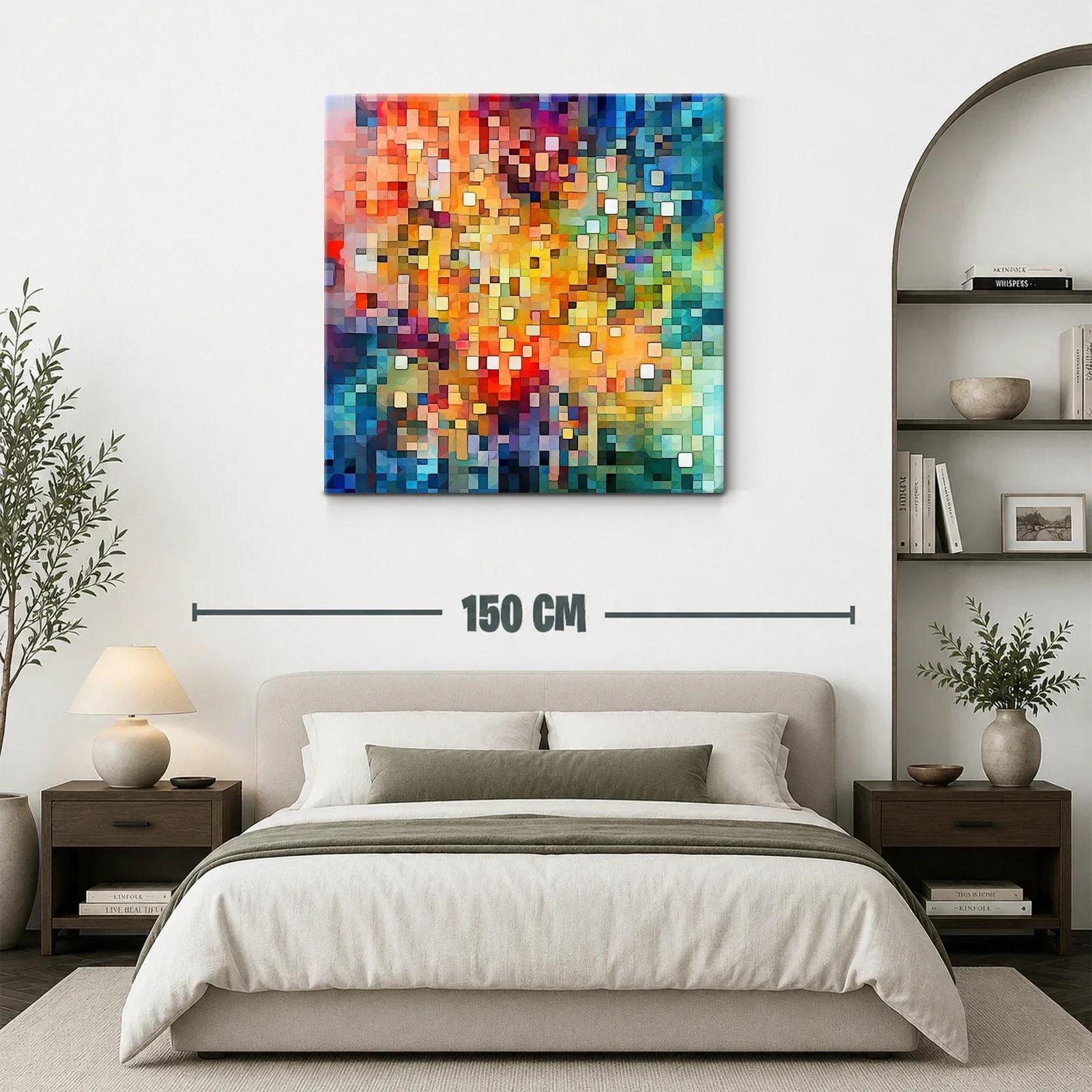 Composición abstracta vibrante con tonos cálidos y fríos — miniatura 3