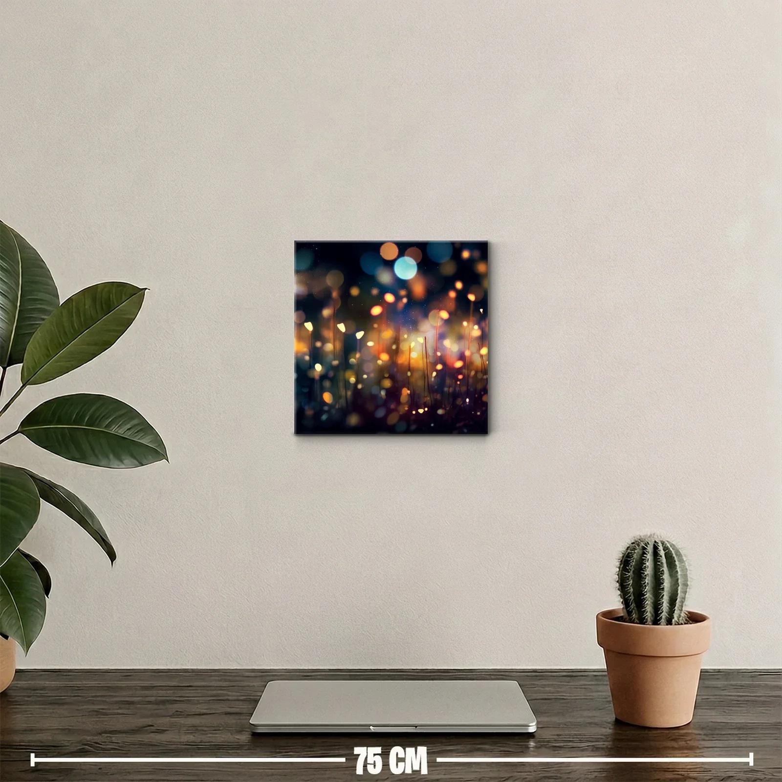 Cuadro decorativo con luces abstractas de tonos cálidos y fríos — miniatura 2