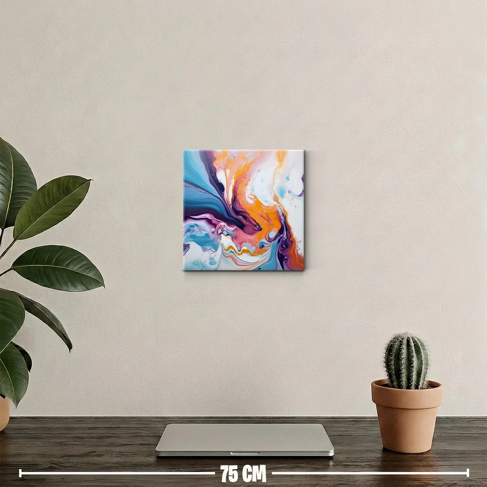 Cuadro abstracto con movimiento y colores vibrantes — miniatura 2