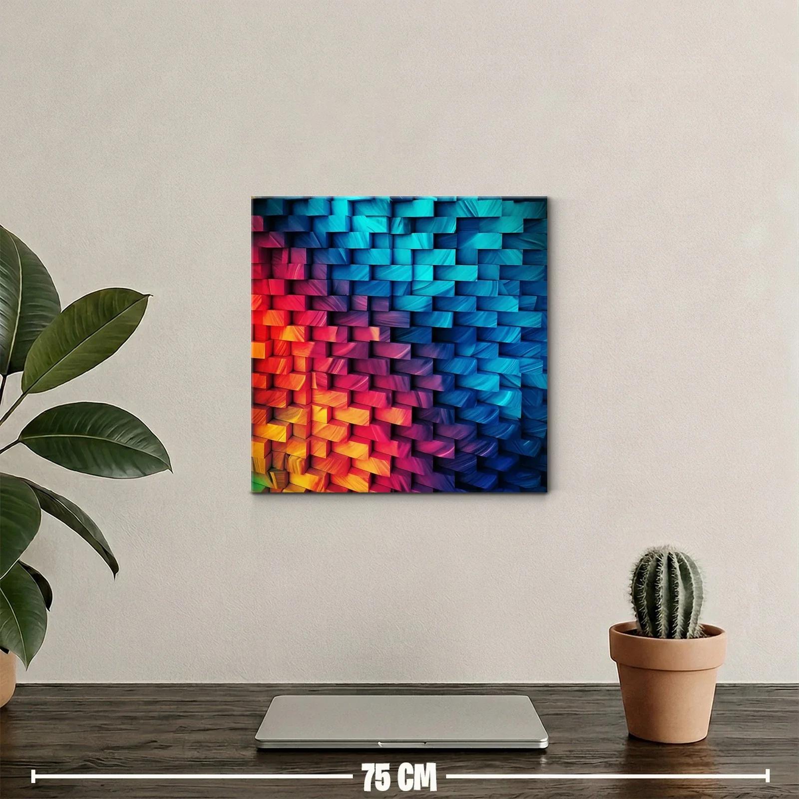 Composición abstracta de bloques en tonos vibrantes — miniatura 2