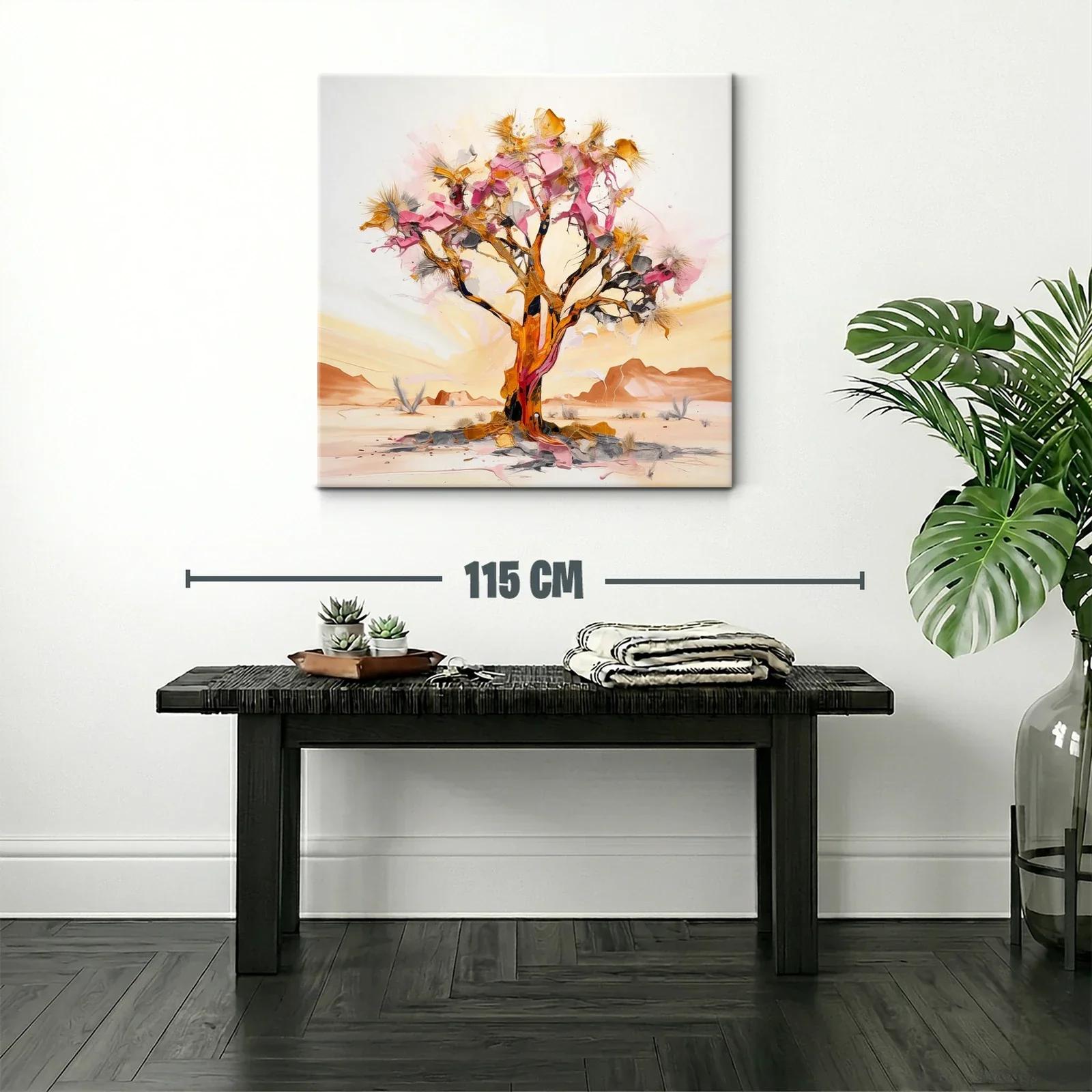 Árbol abstracto en tonos cálidos y acentos rosas — miniatura 2