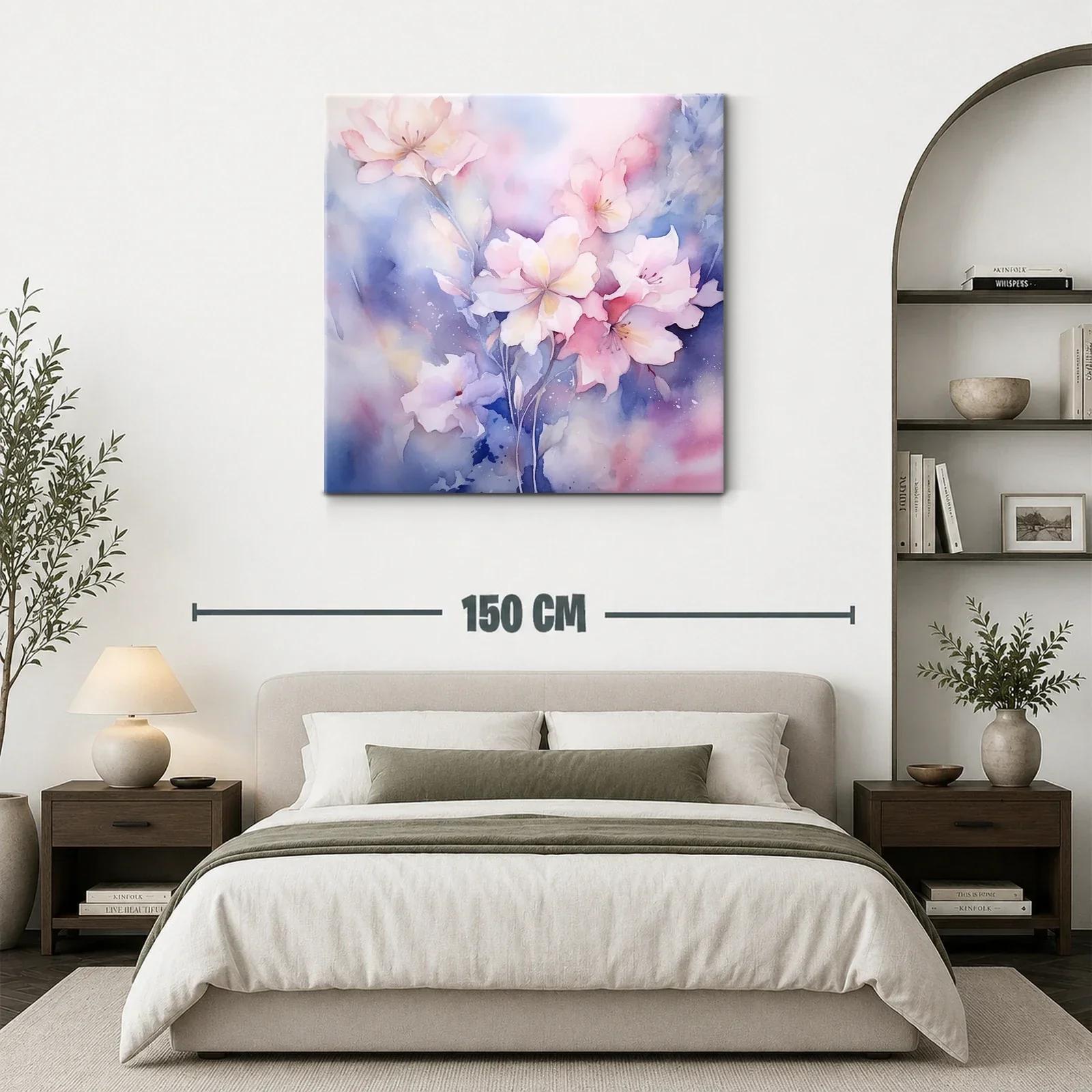 Cuadro floral en tonos suaves con efecto acuarela — miniatura 3
