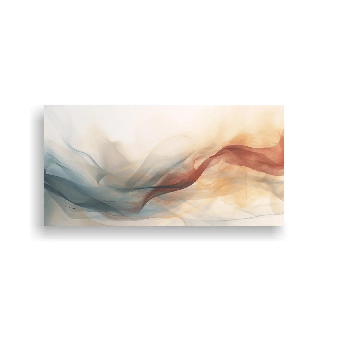 Cuadro ondas de humo abstractas en composición horizontal panorámica