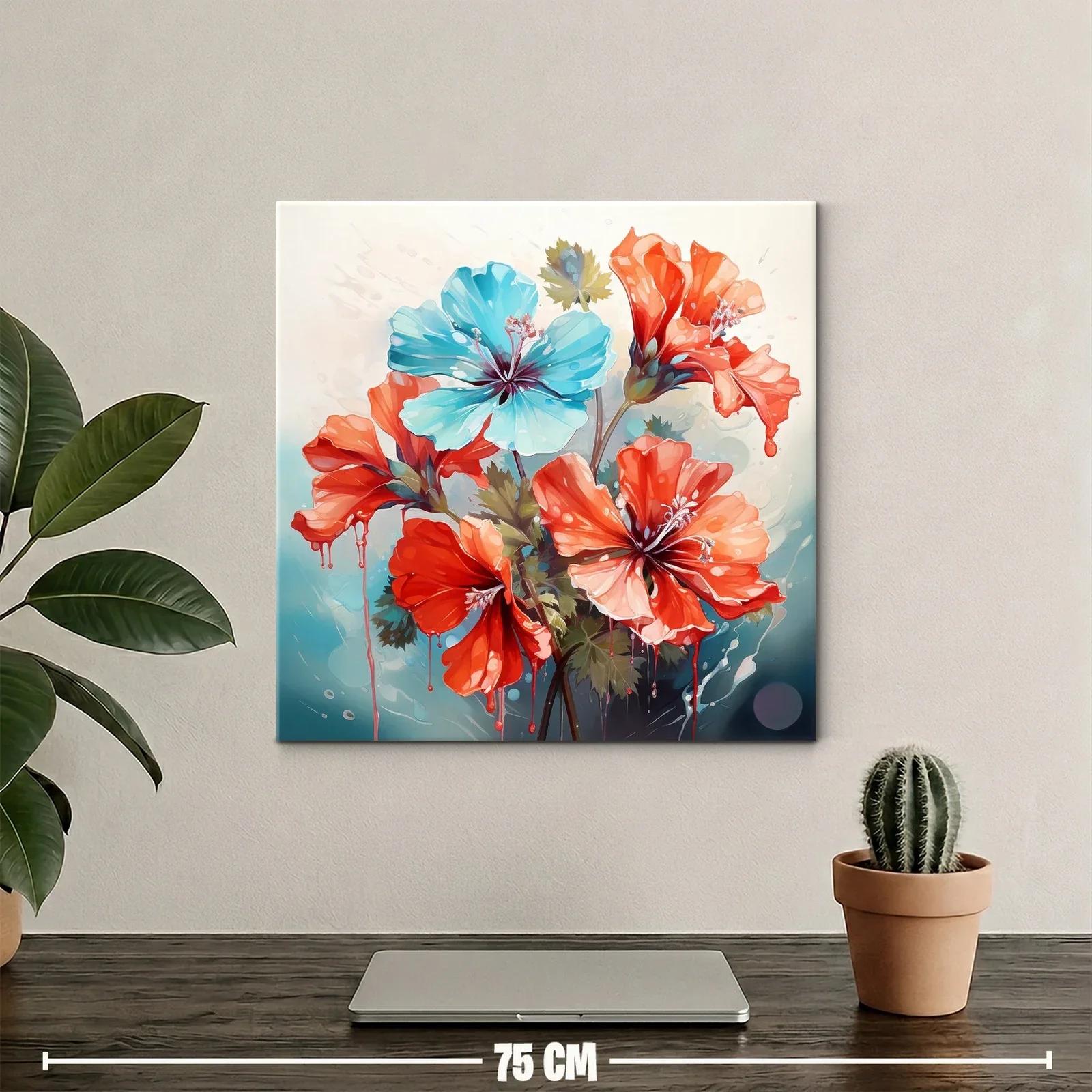 Flores vibrantes en tonos rojos y azules frescos — miniatura 2