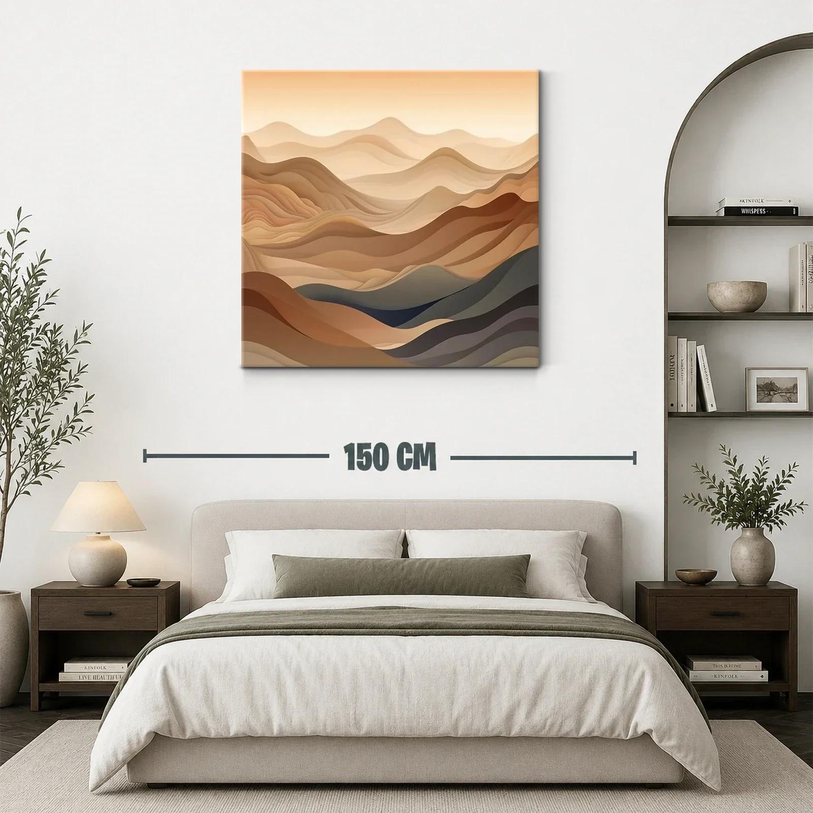 Paisaje abstracto en tonos tierra y líneas onduladas — miniatura 3