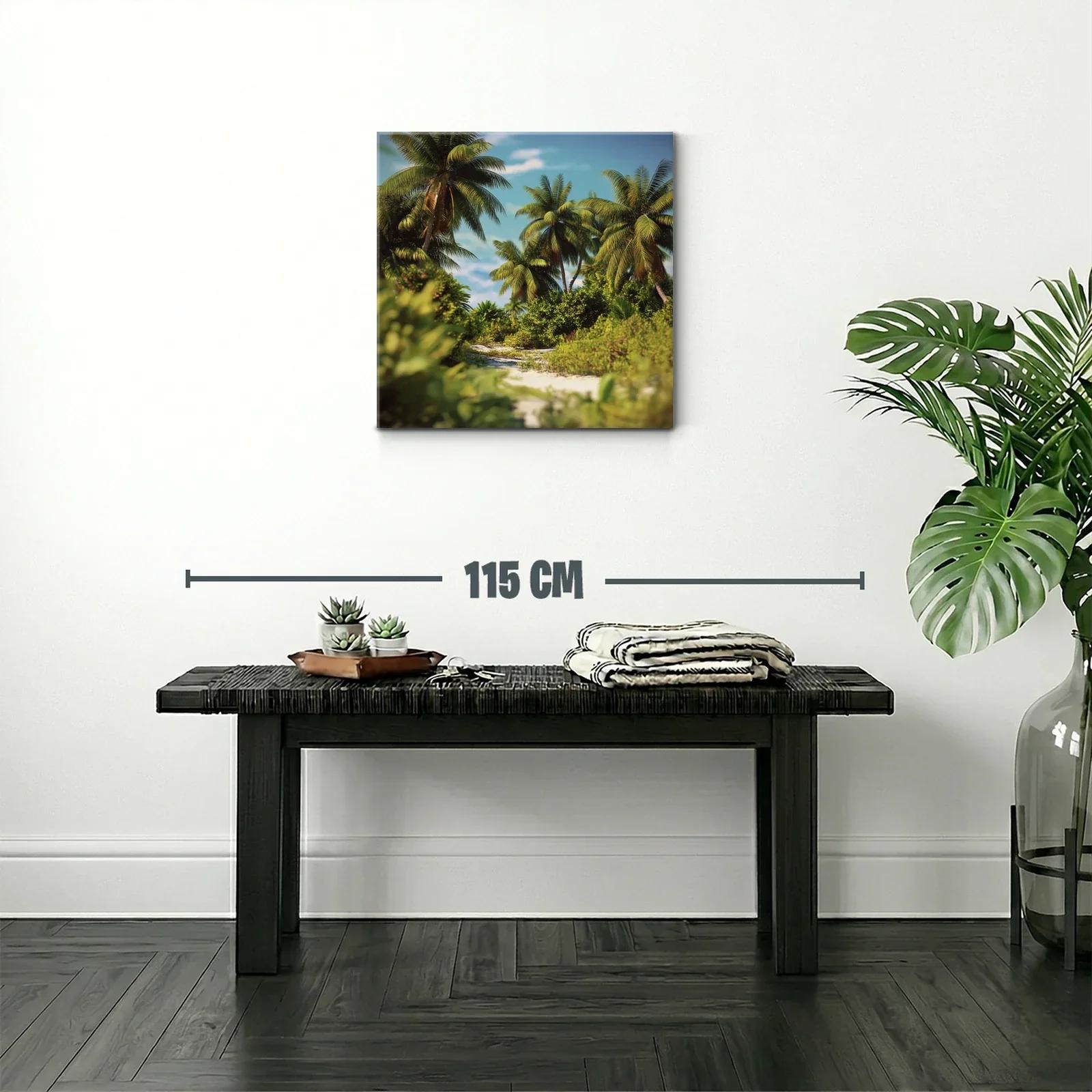 Paisaje tropical con palmeras y vegetación exuberante — miniatura 2