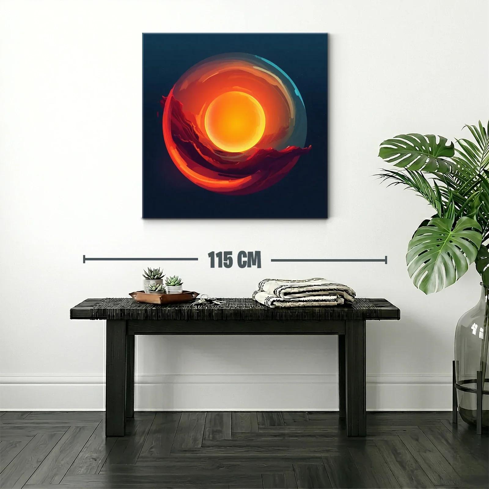 Cuadro abstracto con energía solar y tonos cálidos — miniatura 2